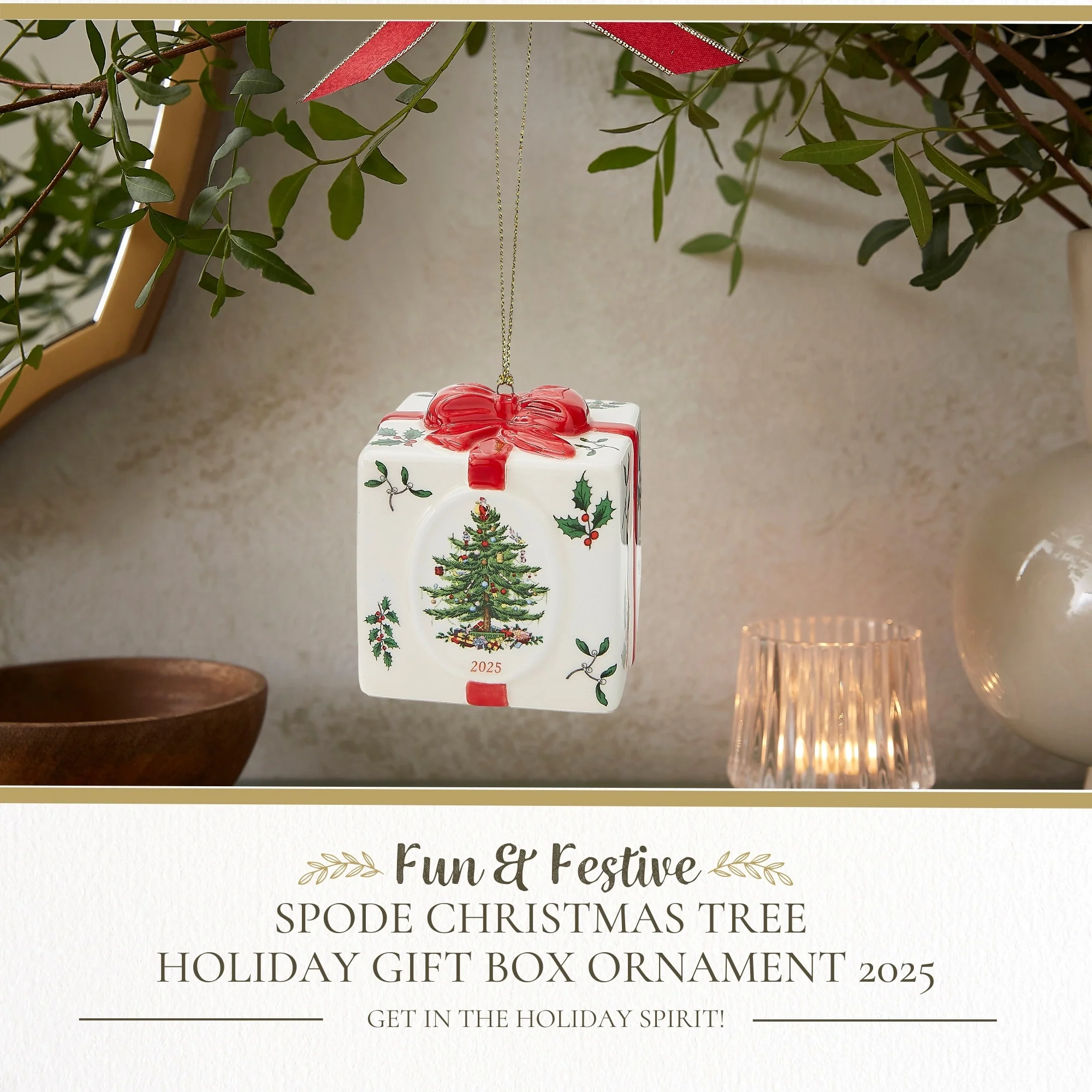Spode Holiday Gift Box Ornament 2025