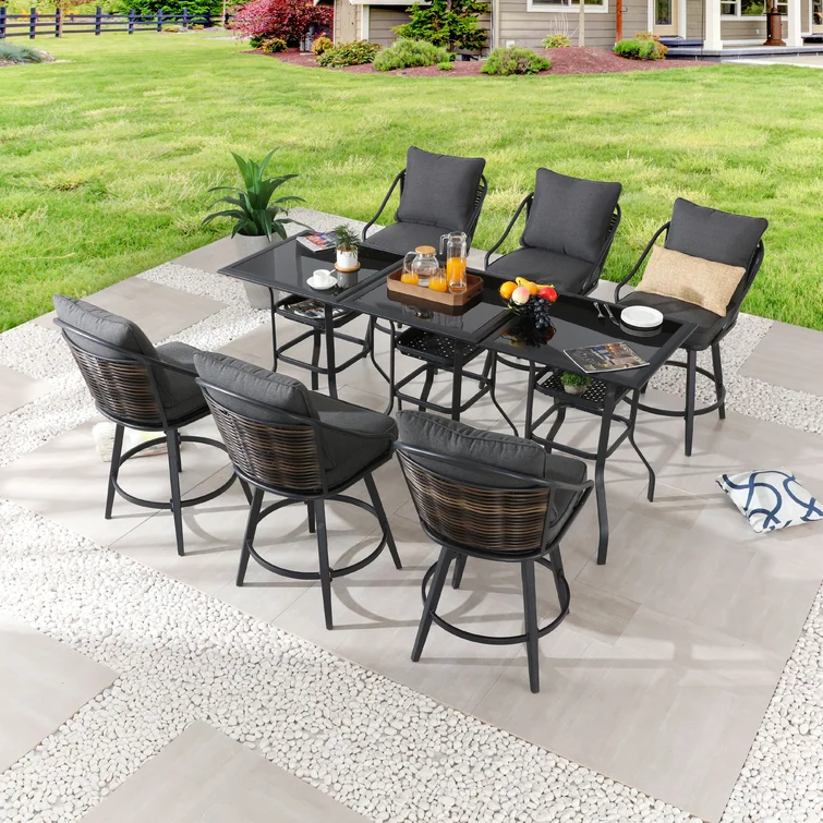 6 - Person Square Outdoor Dining Set with Cushions