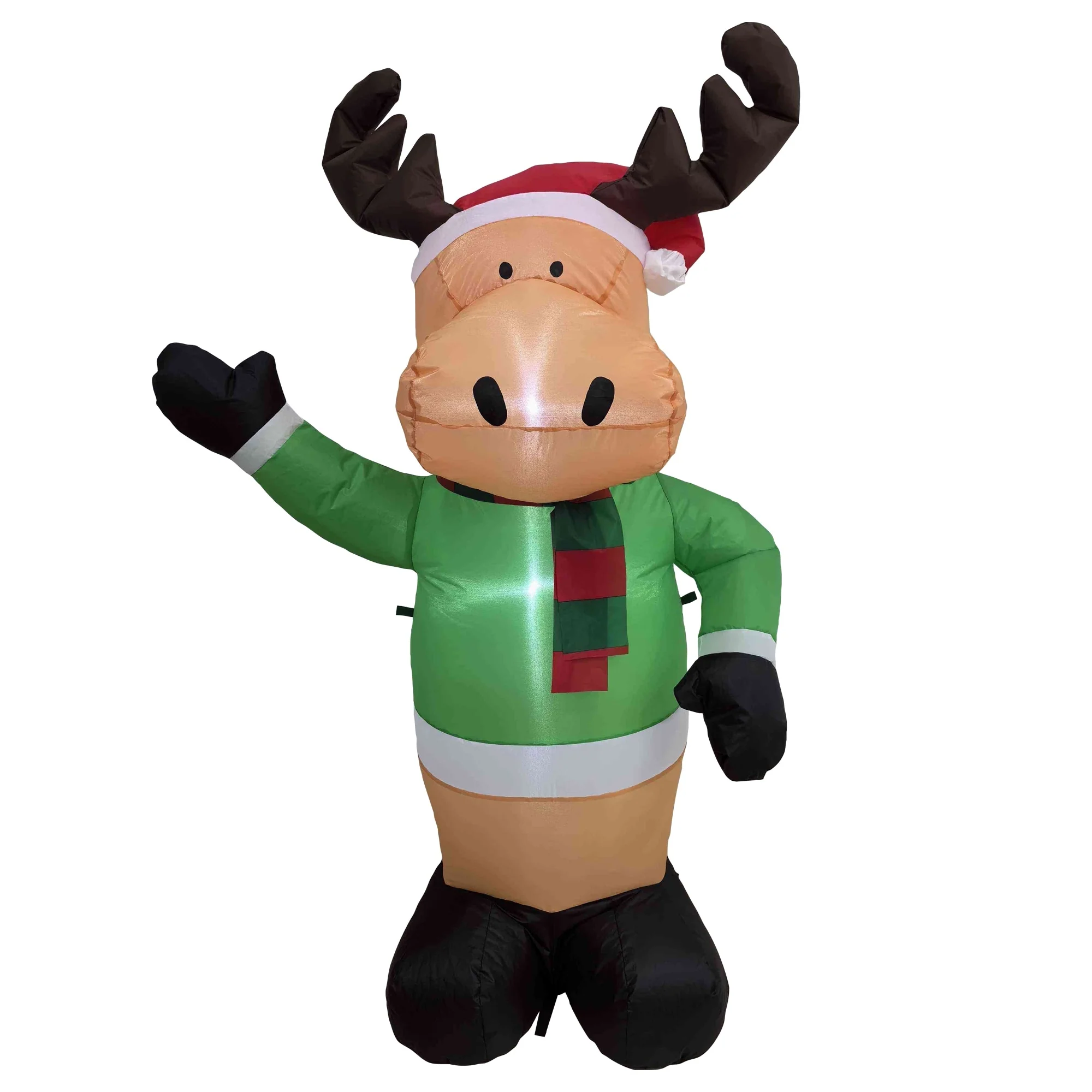 Lighted Inflatable Moose Outdoor Christmas Decoration - 4.25' - Brown