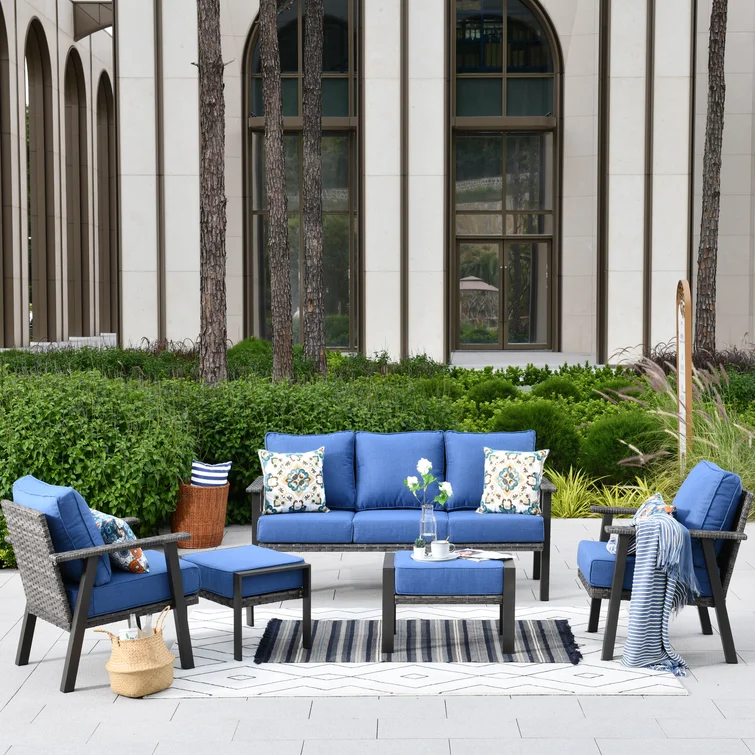 Aisatou 5 - Person Outdoor Seating Group with Cushions