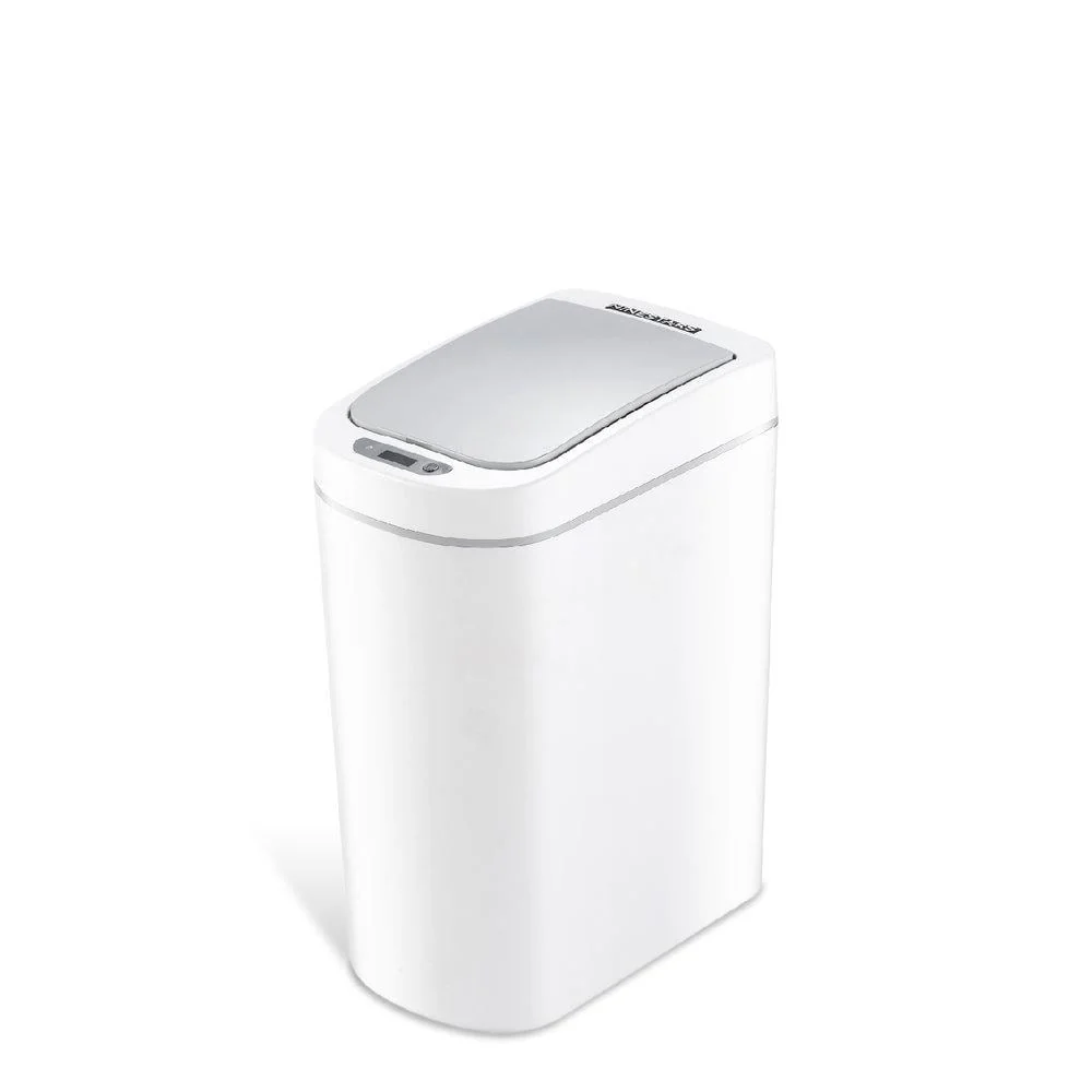 Nine Stars White Plastic 1.8-gal Motion Sensor Trash Can