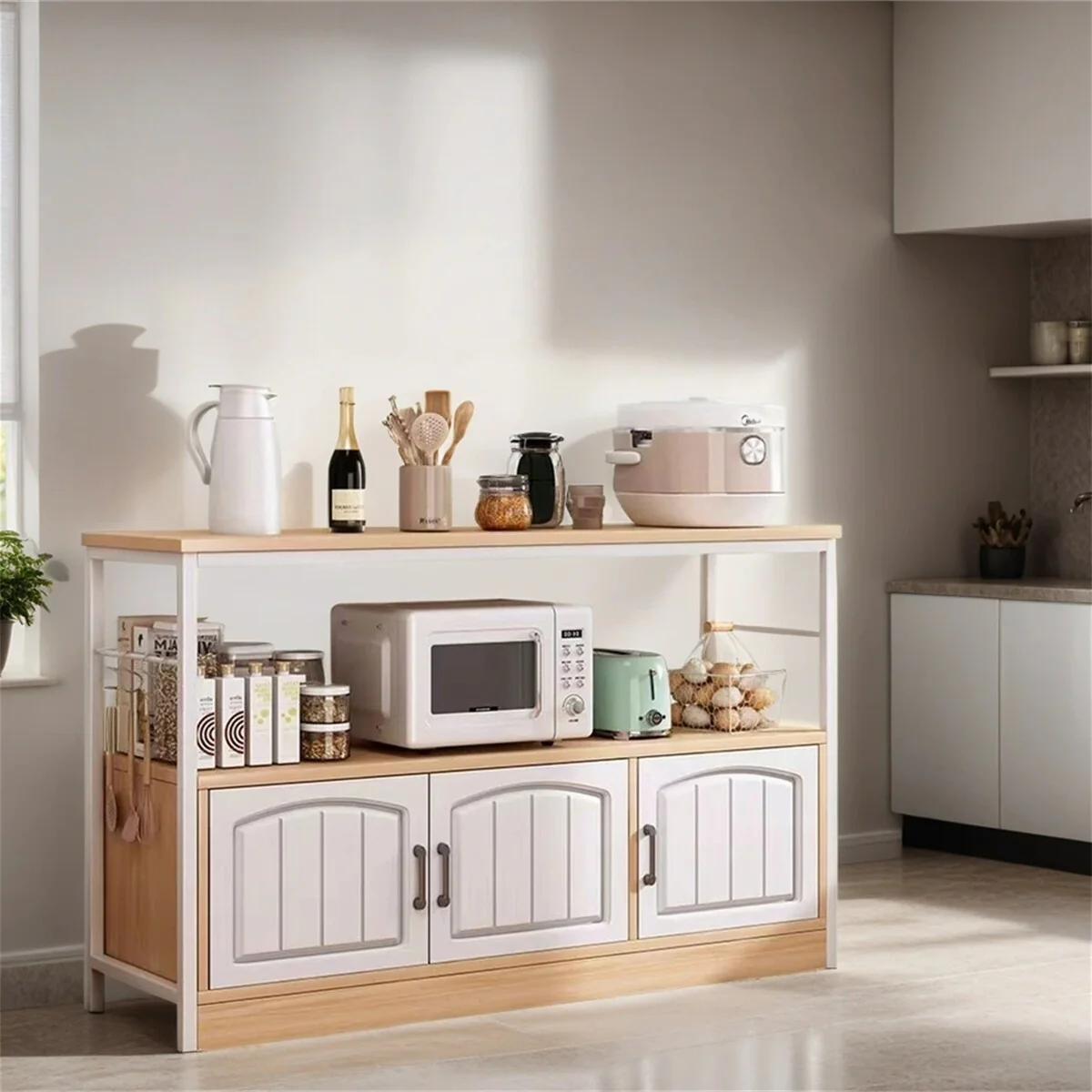 Kitchen Storage Cabinet,Freestanding Utility Storage Cabinet