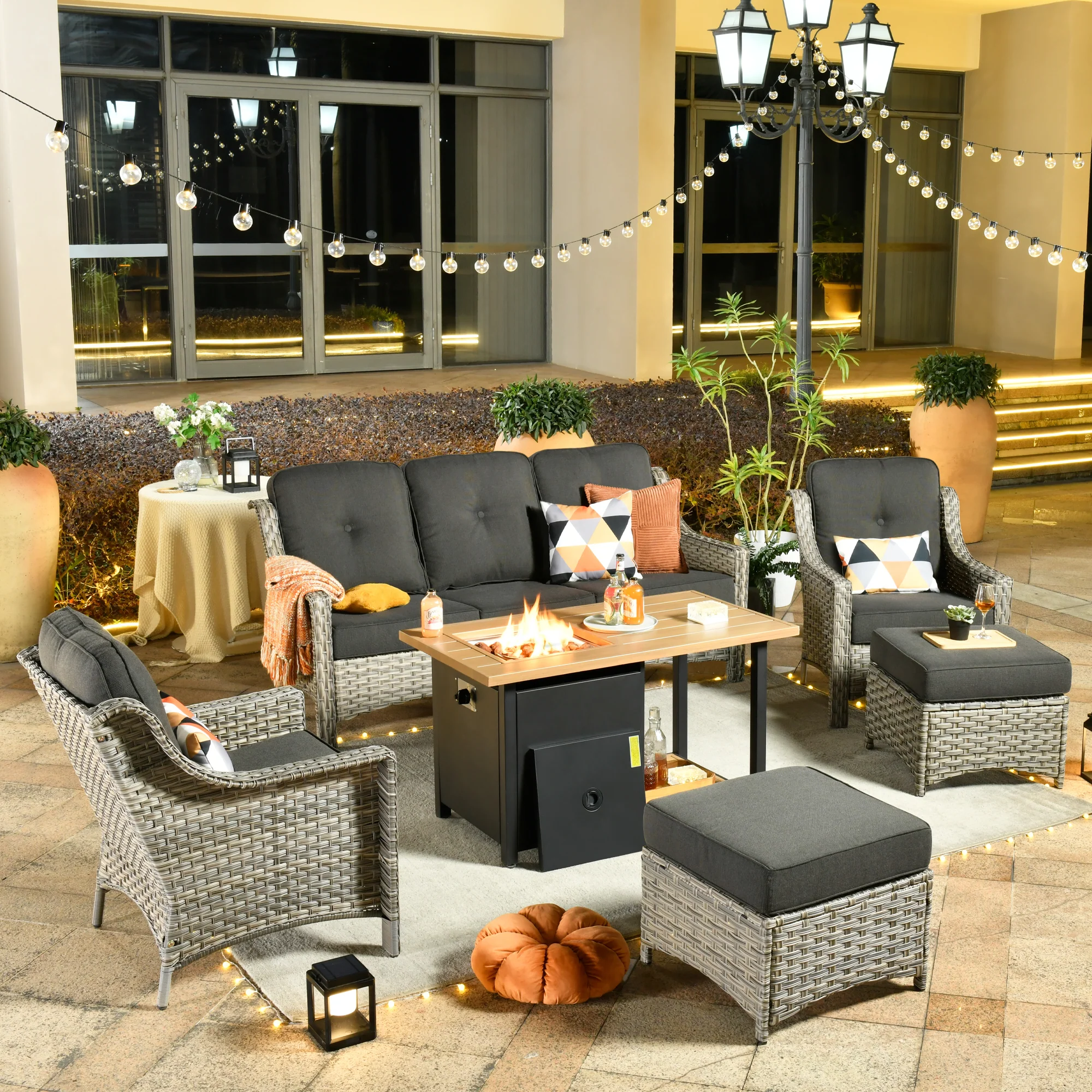 Ovios Conversation Set 6-Piece PAD Series include 46