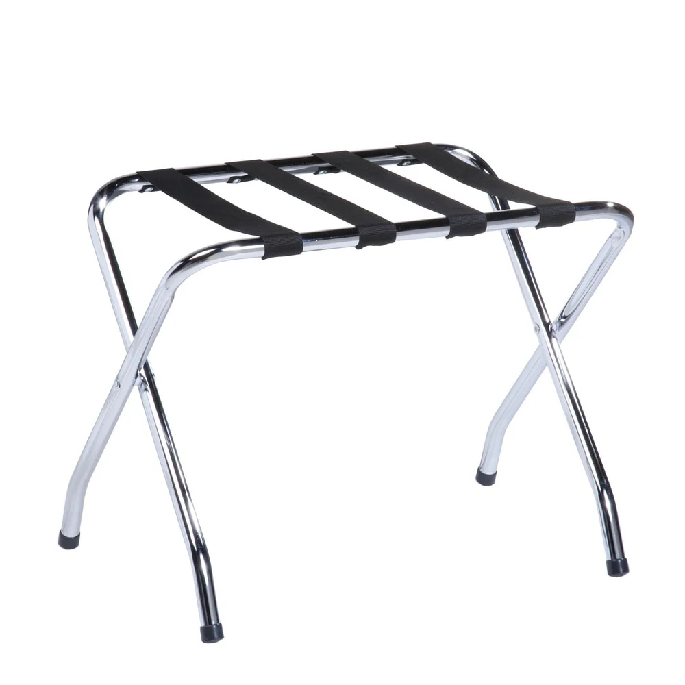 Honey-Can-Do Chrome and Black Steel Folding Luggage Rack