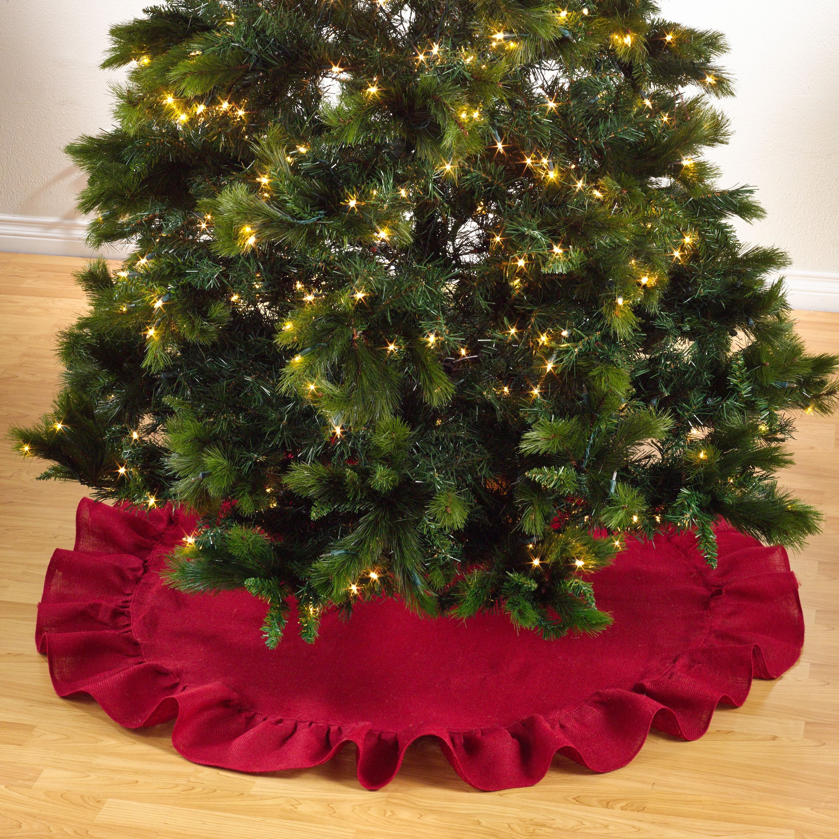 Ruffled Jute Christmas Tree Skirt