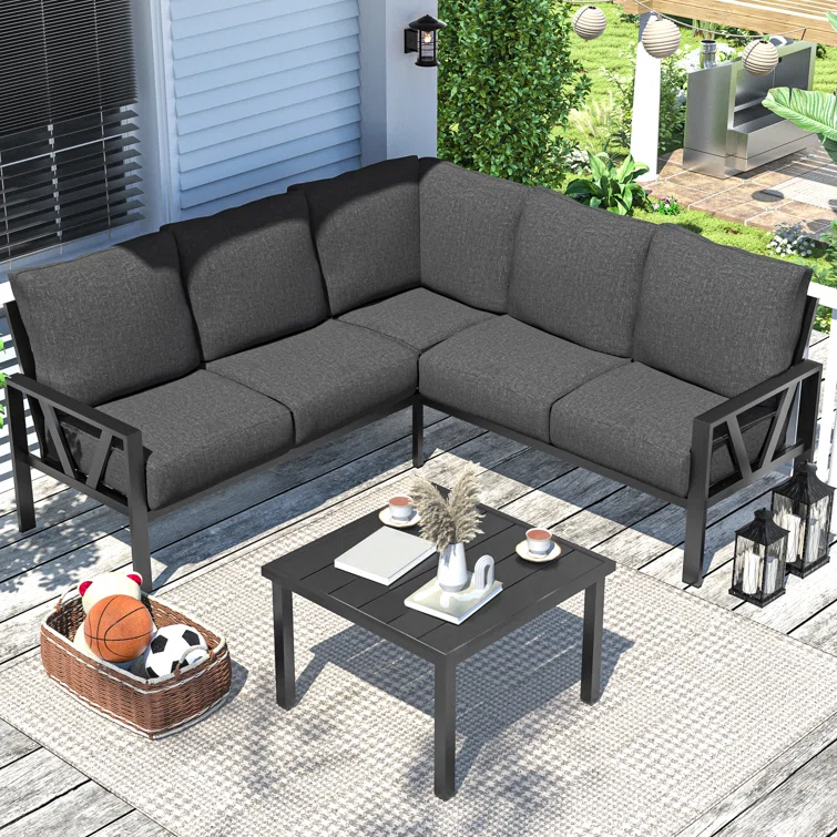 Aashriya 5 - Person Outdoor Seating Group with Cushions