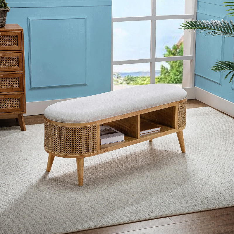 Myrna Cane Storage Bench
