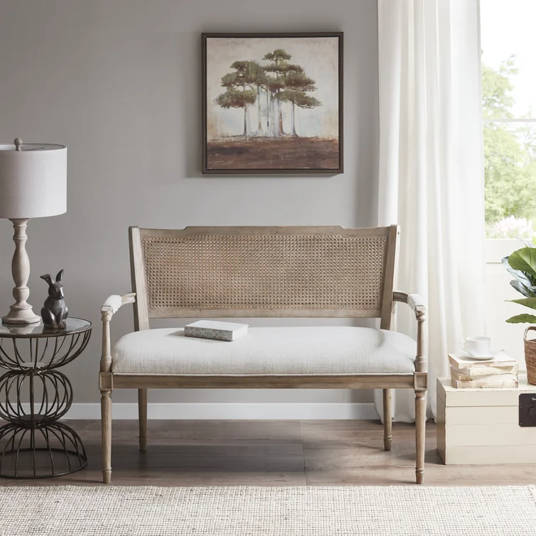 Sandoval Rustic Farmhouse Wood Settee