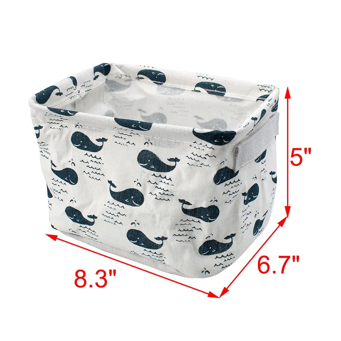 Household Fabric Whale Pattern Makeup Storage Bin Basket Closet Box Container - 21 x 17 x 13cm