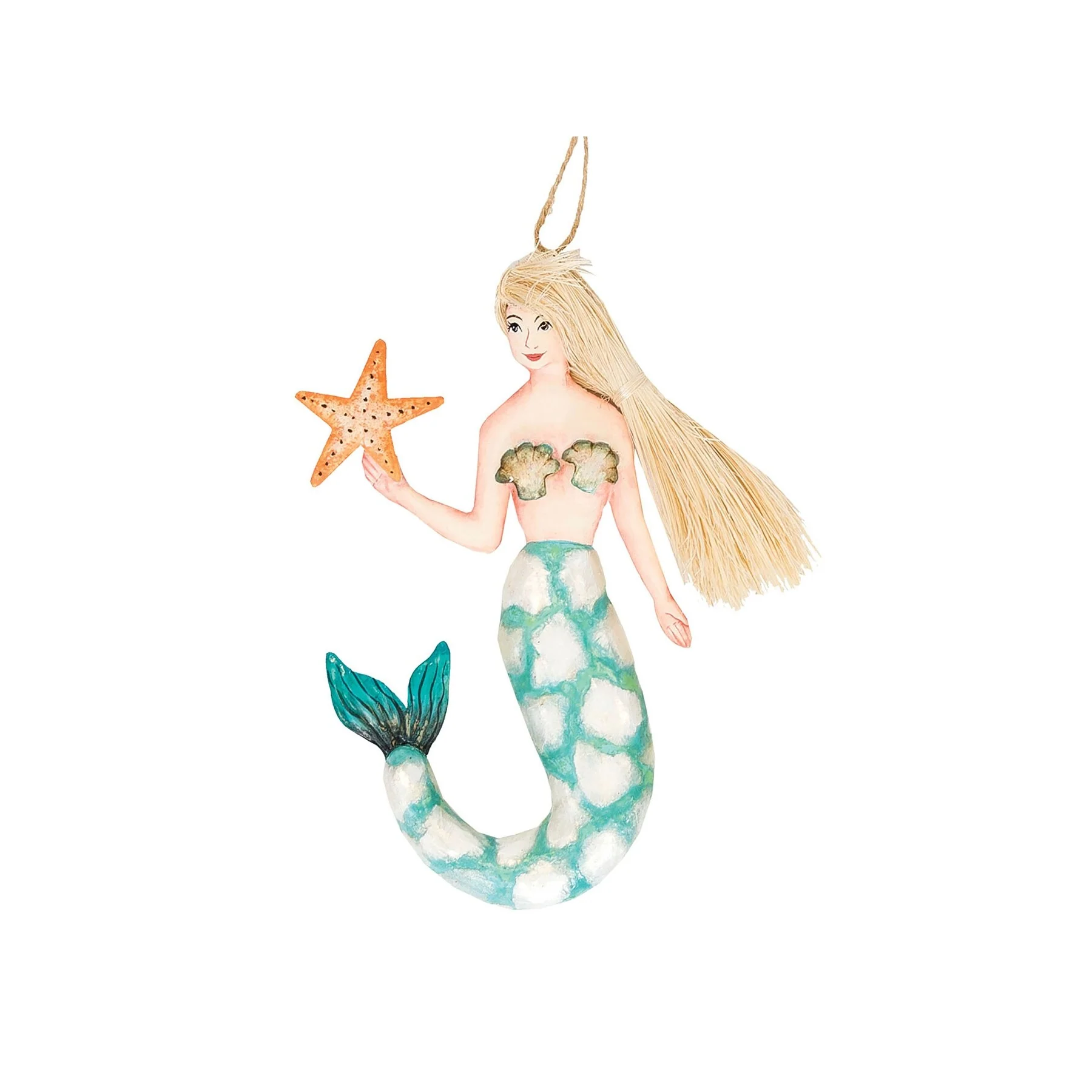 Mosaic Mermaid Christmas Xmas Ornament Set of 2 - Set of 2