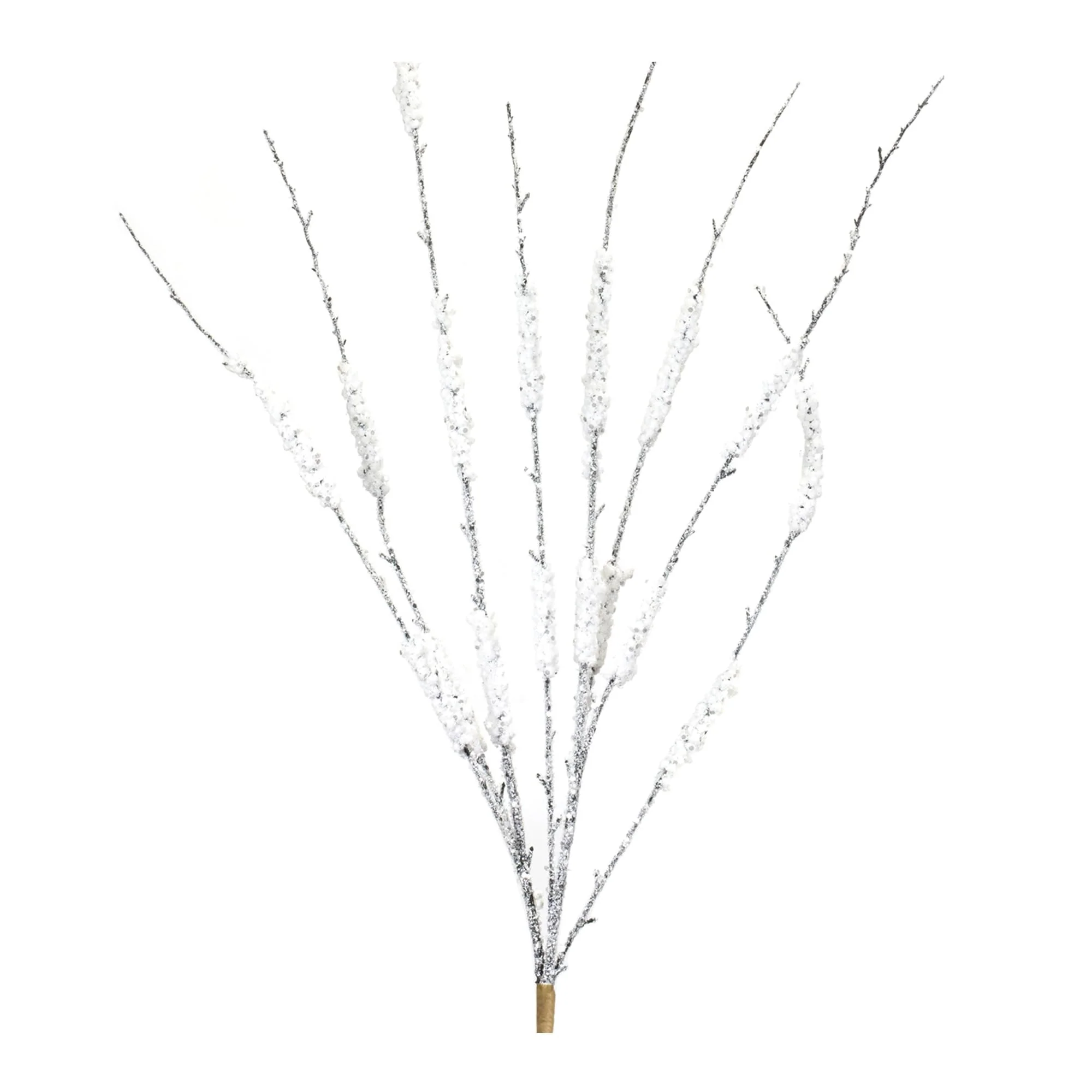 Set of 12 White Flocked Tinsel Christmas Branches 42.75