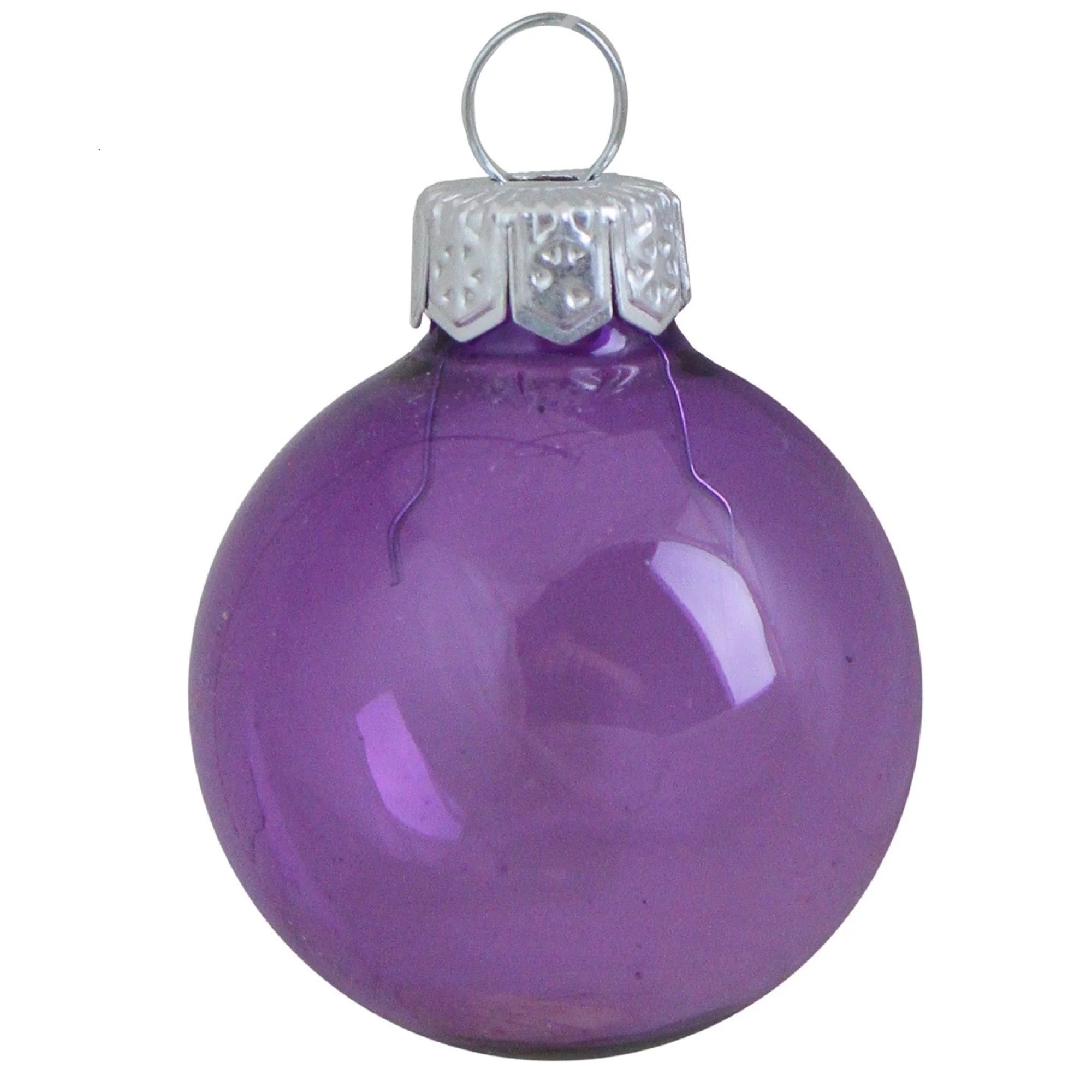 40ct Soft Lavender Clear Glass Ball Christmas Ornaments 1.5