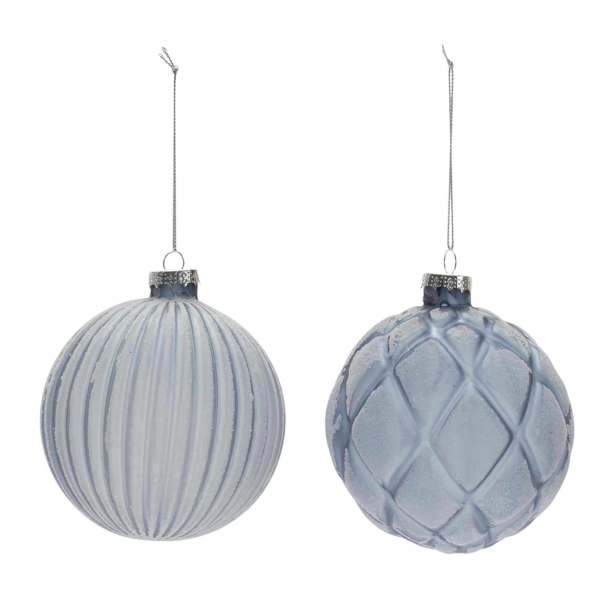 Matte Finish Frosted Glass Christmas Ball Ornaments 4