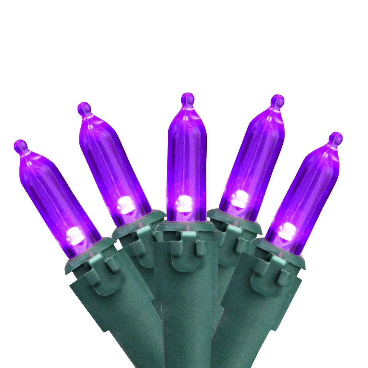 100-Count Purple LED Mini Christmas Lights 33ft Green Wire - 33'
