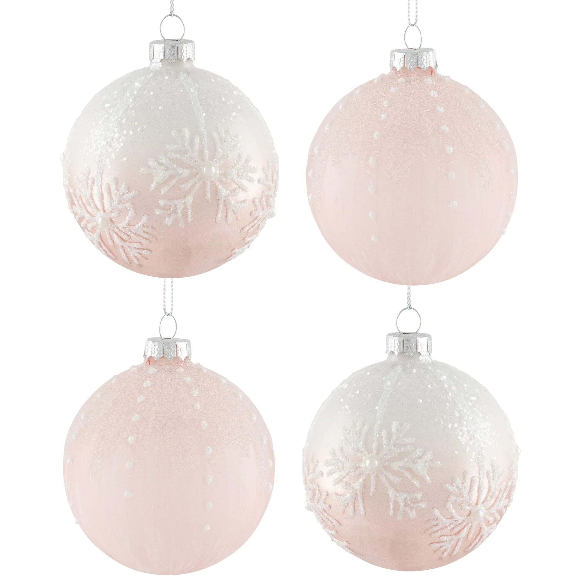 Snowflakes Glass Ball Christmas Ornaments - 3