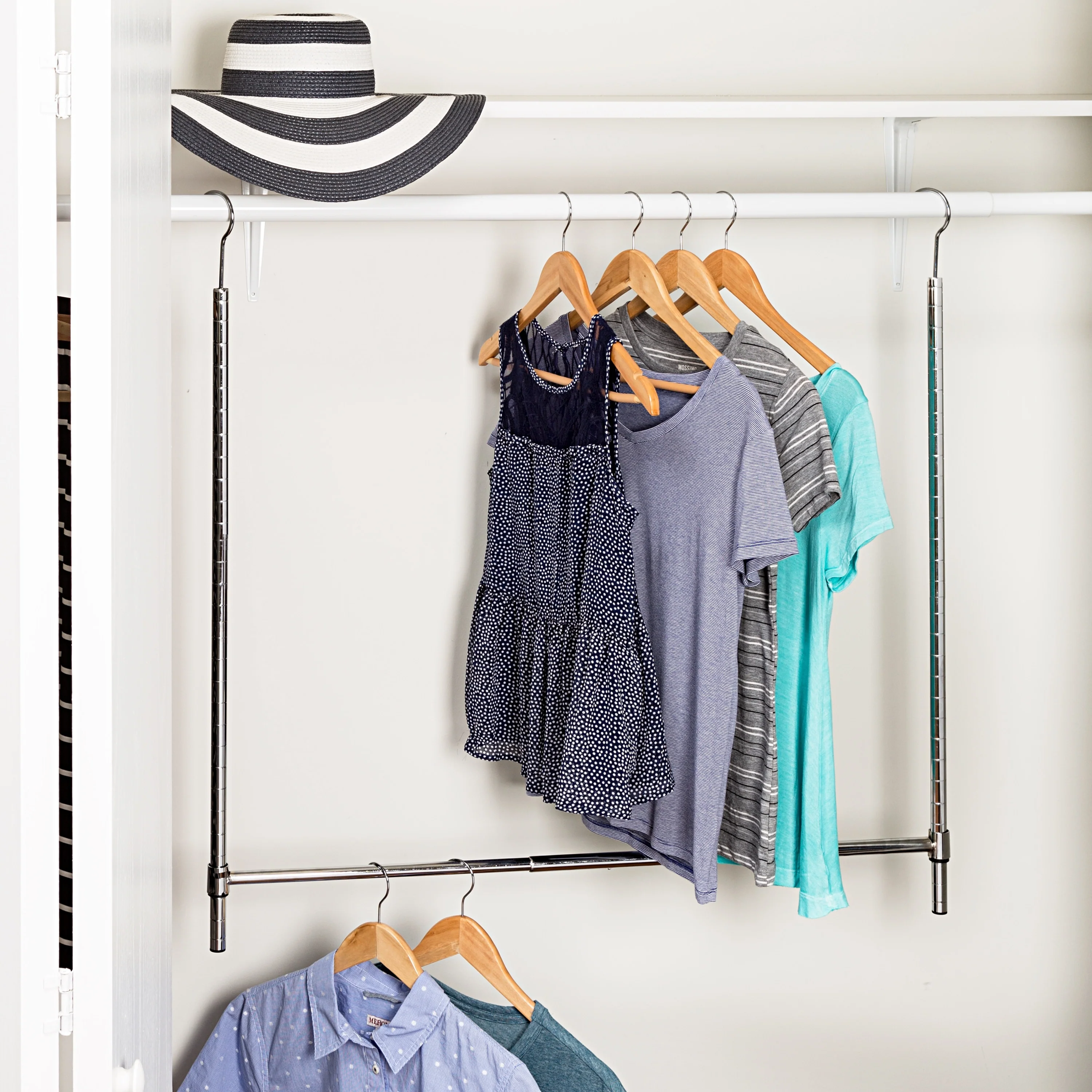 Honey-Can-Do Chrome Adjustable Hanging Closet Rod