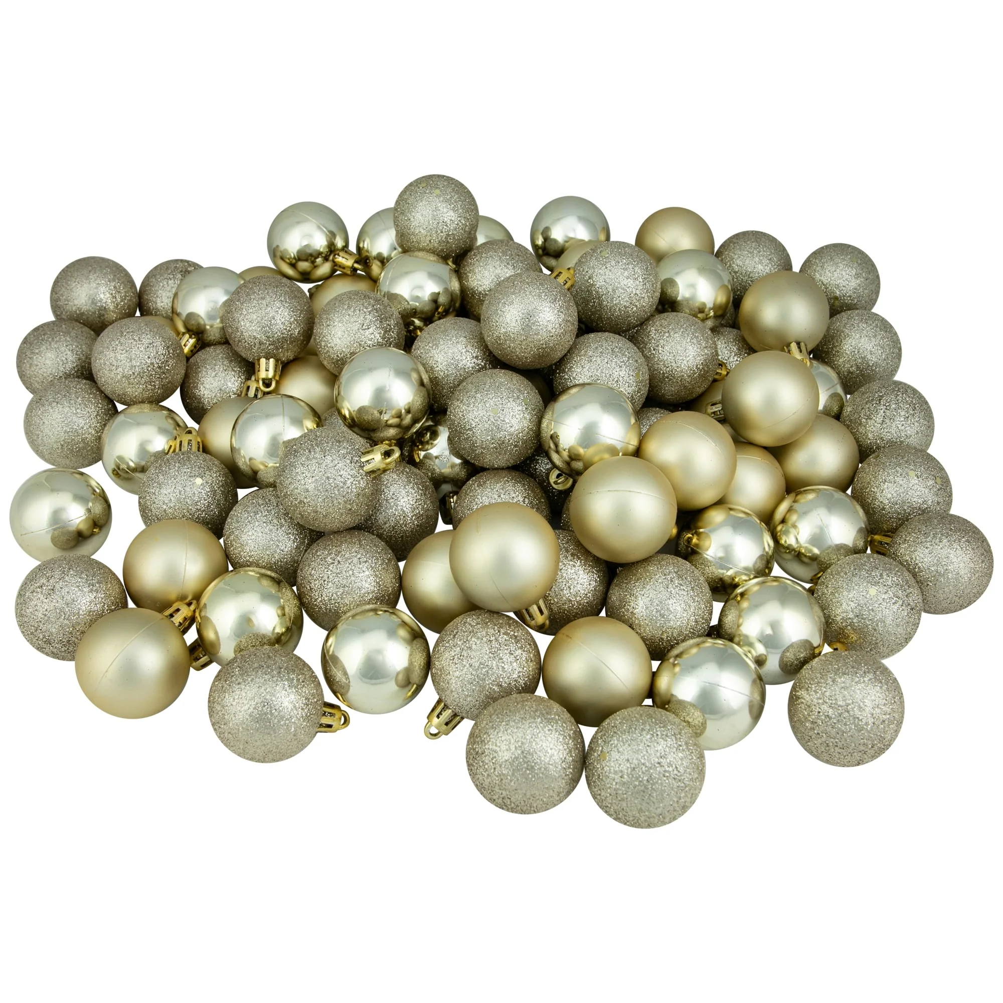 96ct Gold Shatterproof 4-Finish Christmas Ball Ornaments 1.5