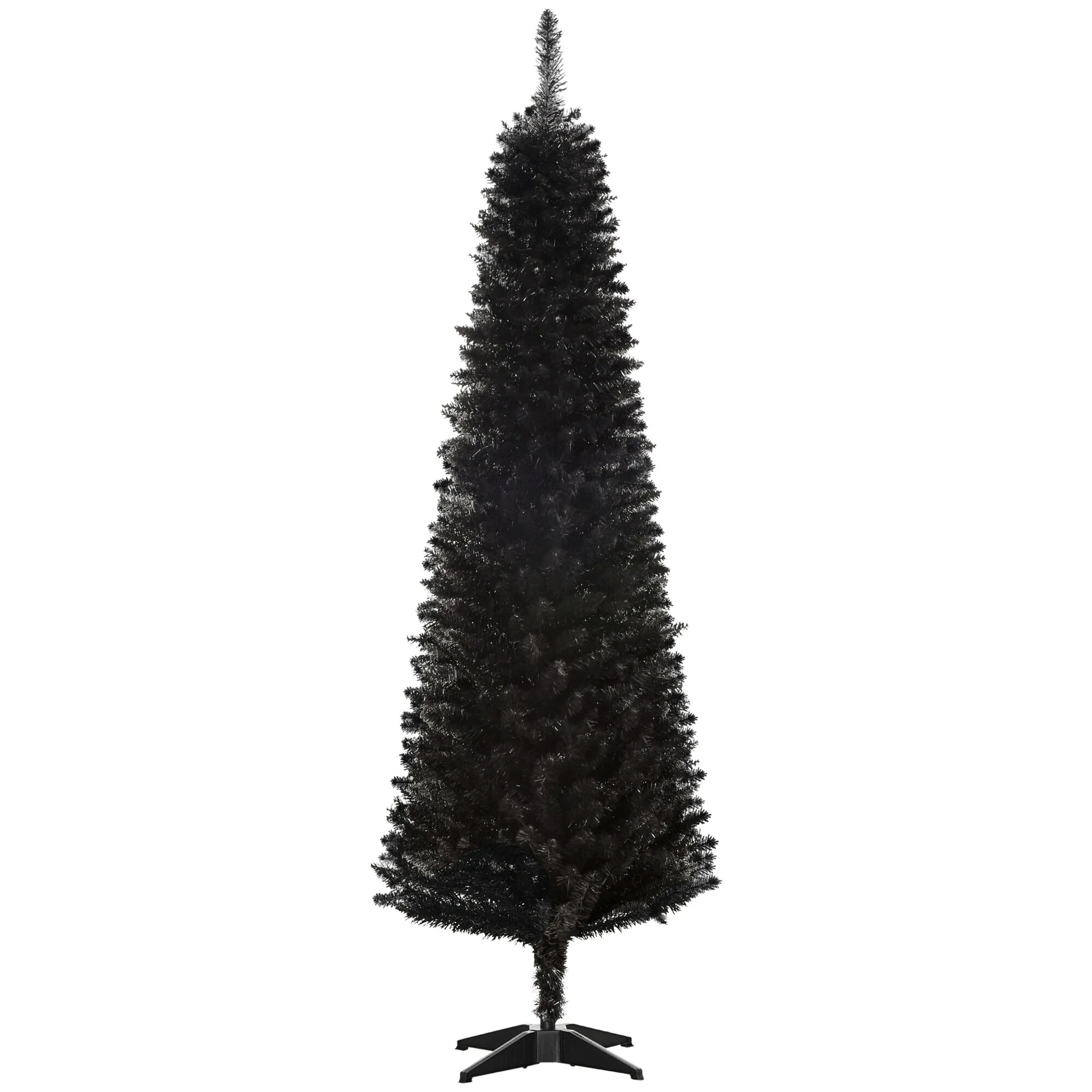 6ft Slim Black Artificial Pencil Christmas Tree by HOMCOM with 390 Branch Tips & Sturdy Base