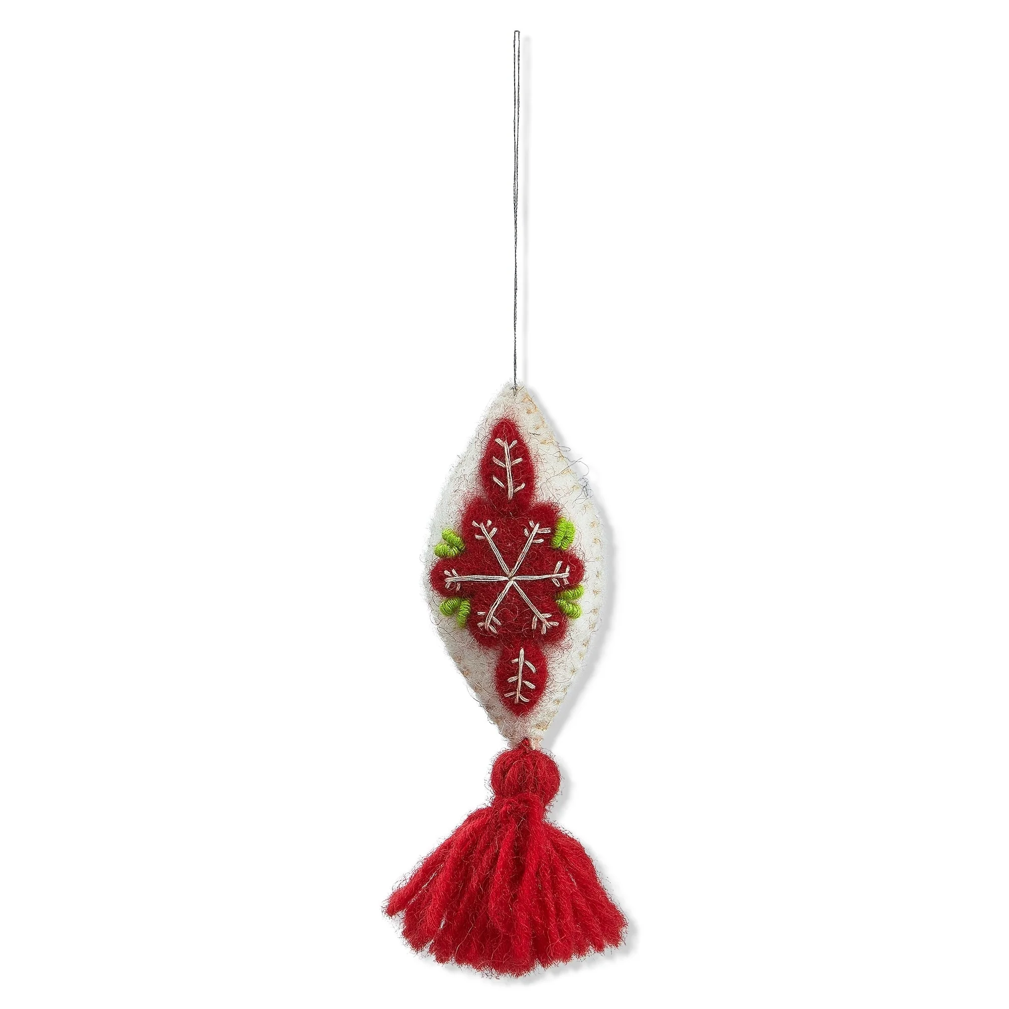 Hand Stitched Felt Tassel Hanging Christmas Ornament