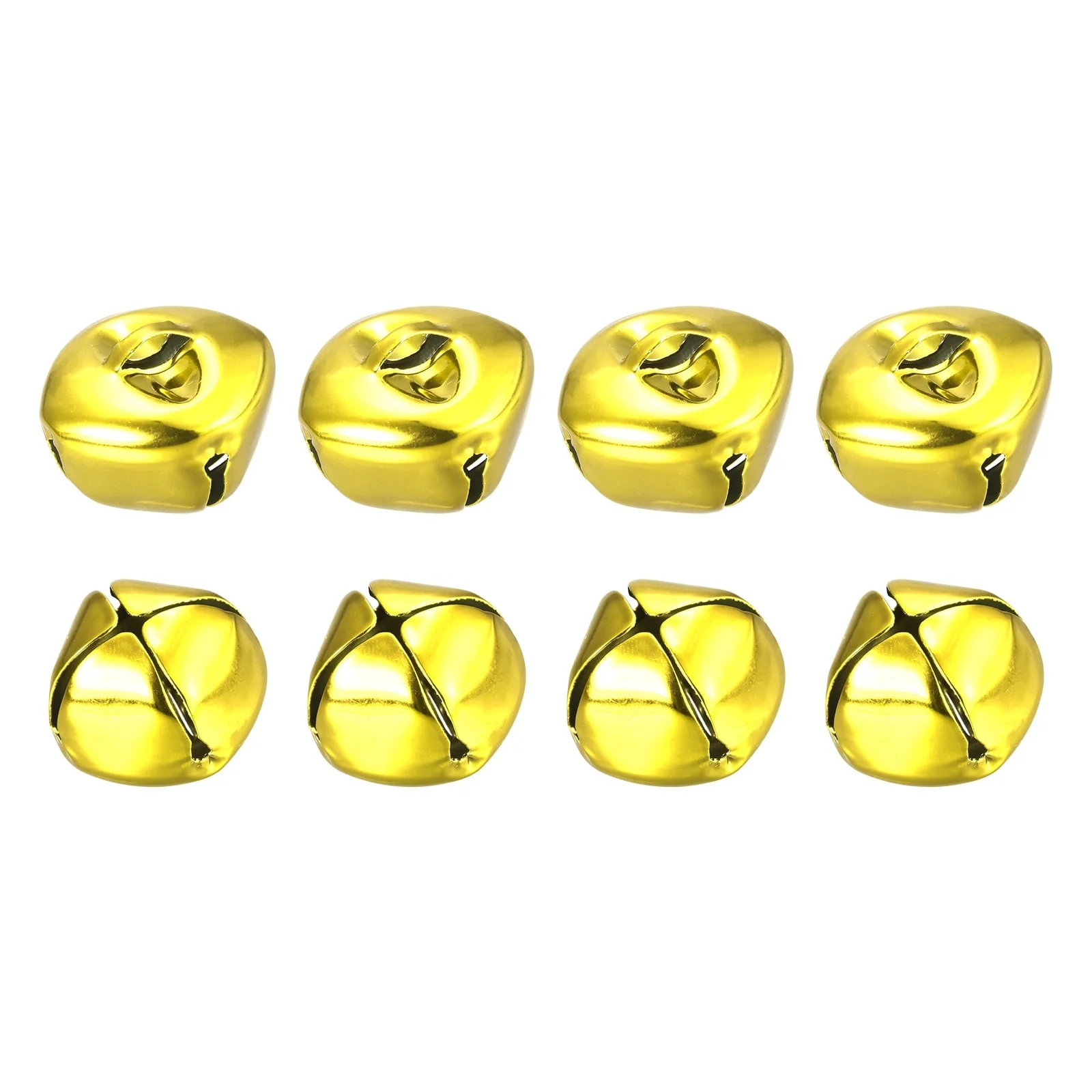 Jingle Bells, 25mm 8pcs Small Bells for Crafts DIY Christmas, Gold Tone - 25mmx25mm