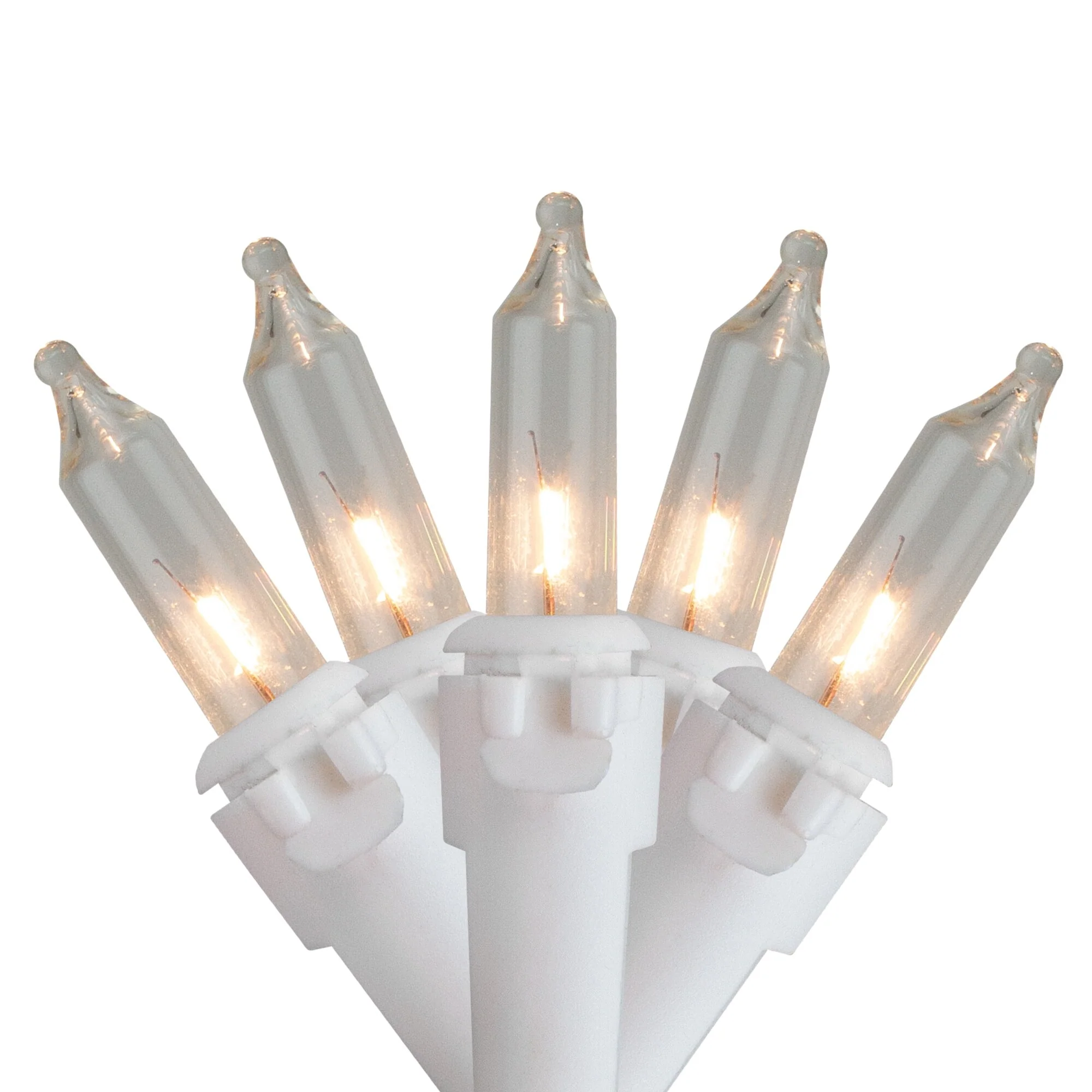 35-Count Clear Mini Christmas Light Set, 7ft White Wire