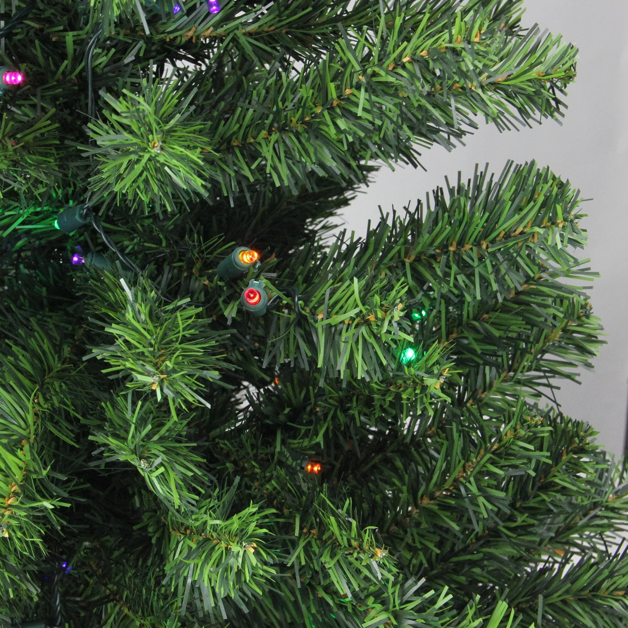 3' Full Canadian Pine Artificial Christmas Tree - Multicolor LED - 3 Foot