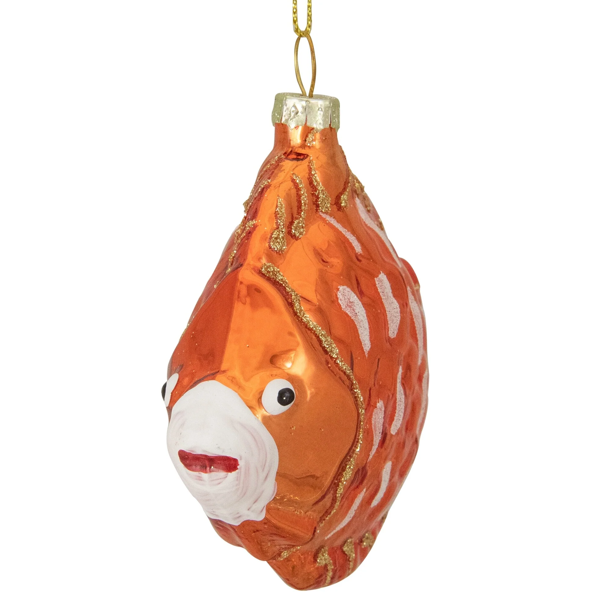 Metallic Discus Fish Glass Christmas Ornament - 3.75
