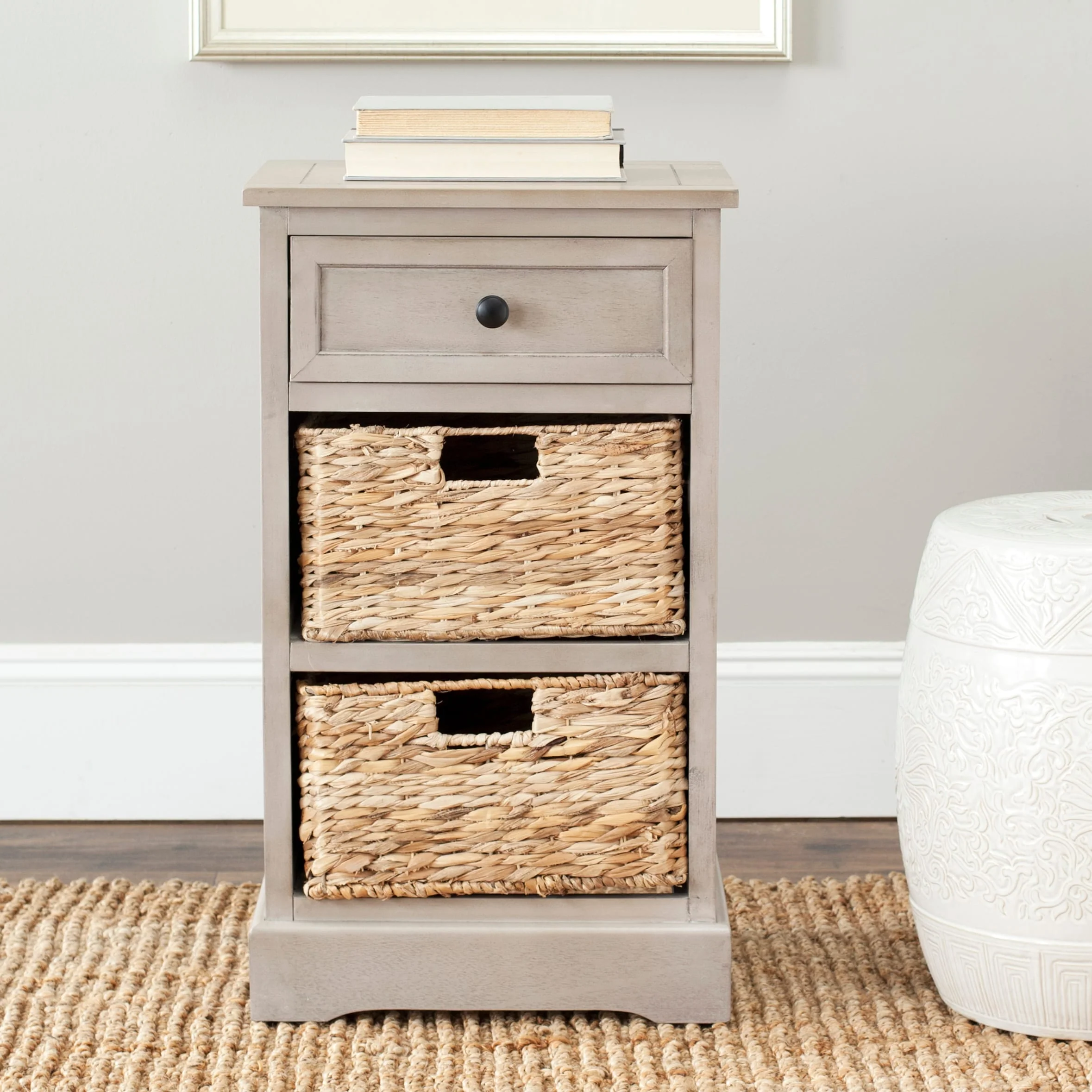 SAFAVIEH Alverta Grey 3-Drawer Storage Table - 15.9