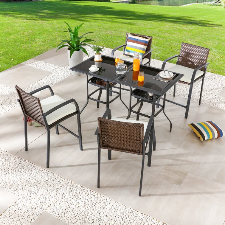 Frasina Square 4 - Person Bar Height Dining Set with Cushions