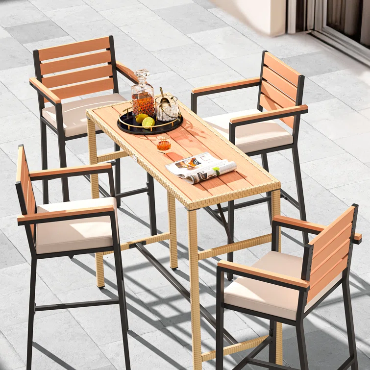 Adwell Rectangular Outdoor Dining Set with Cushions