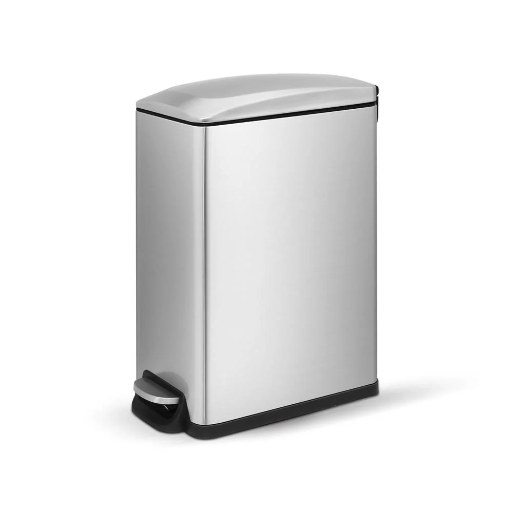 Innovaze 2.6 Gal./10 Liter Slim Stainless Steel Step-on Trash Can for Bathroom and Office