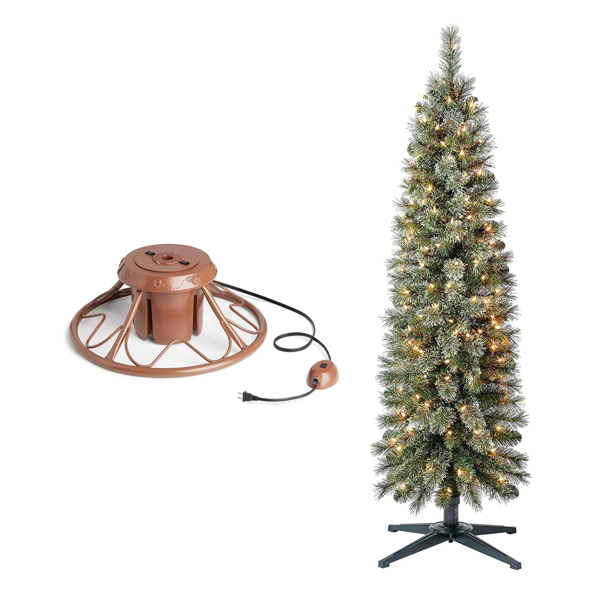 Home Heritage Rotating Tree Stand Base w/Stanley 5' Skinny Pencil Christmas Tree - 120