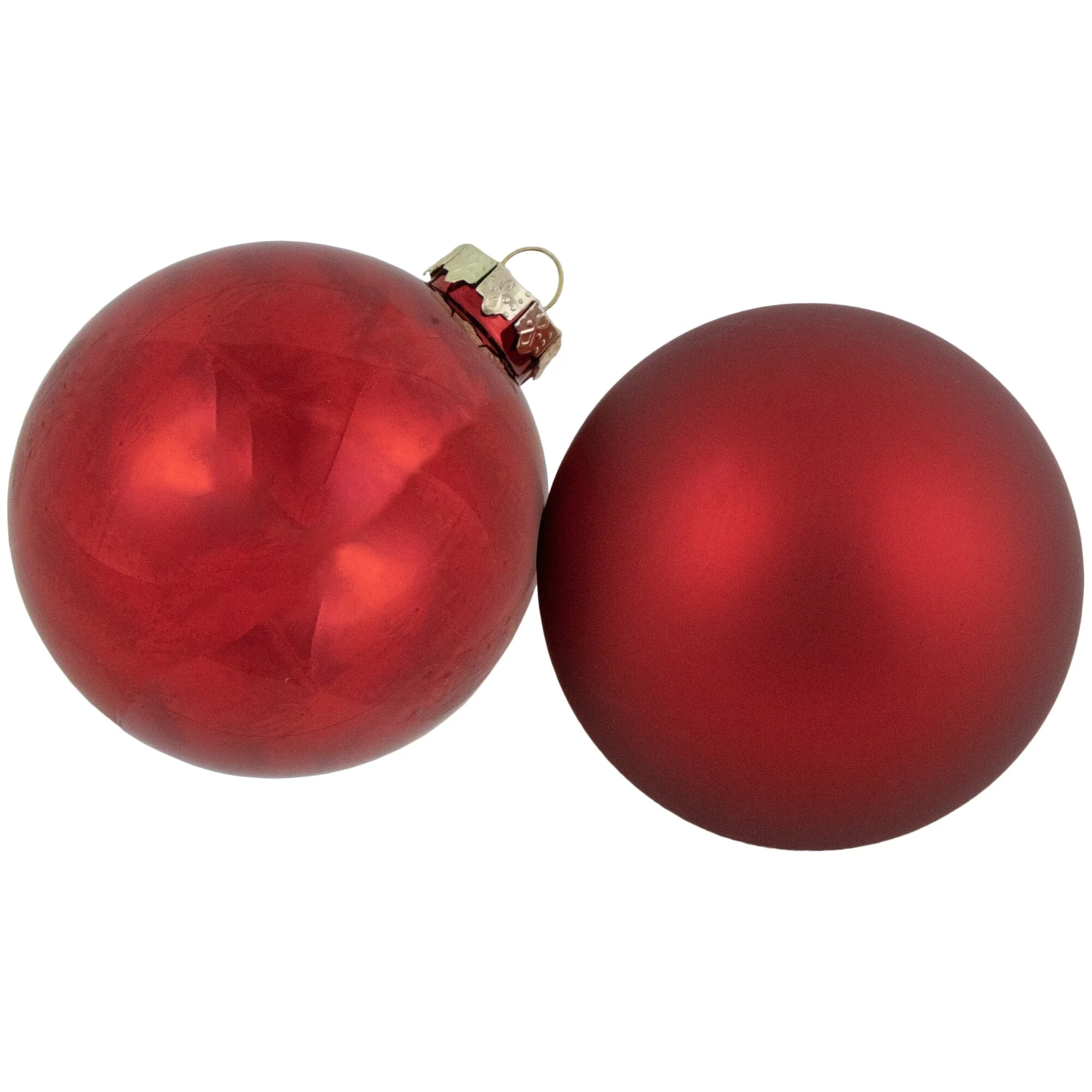 96ct Red and Gold 2-Finish Glass Ball Christmas Ornaments 3.25