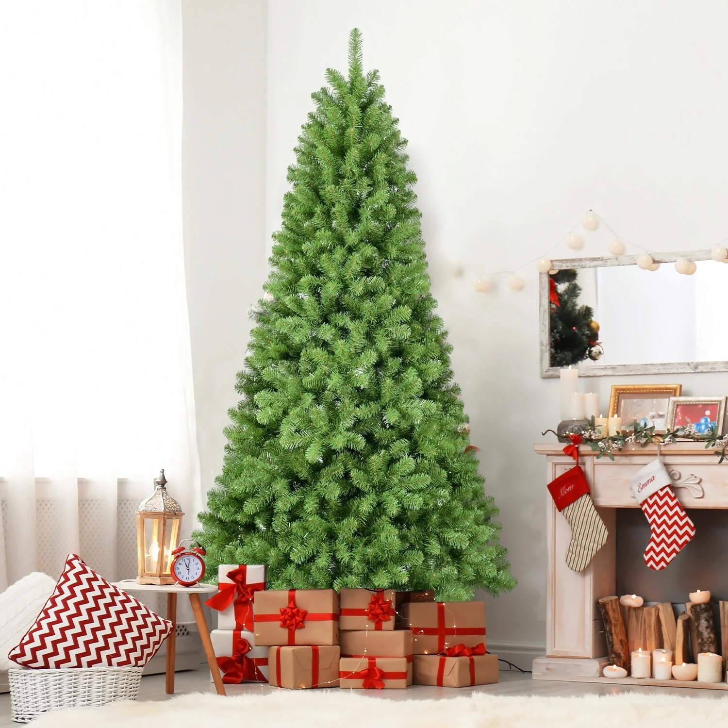 5FT Green Memory Wire Christmas Tree, Quick Fluffing with Increased Tips for Fullness