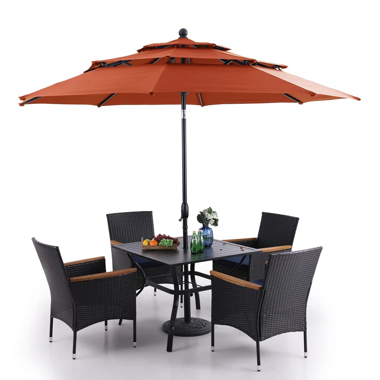 Alyah 4 - Person Square Outdoor Dining Set with Cushions