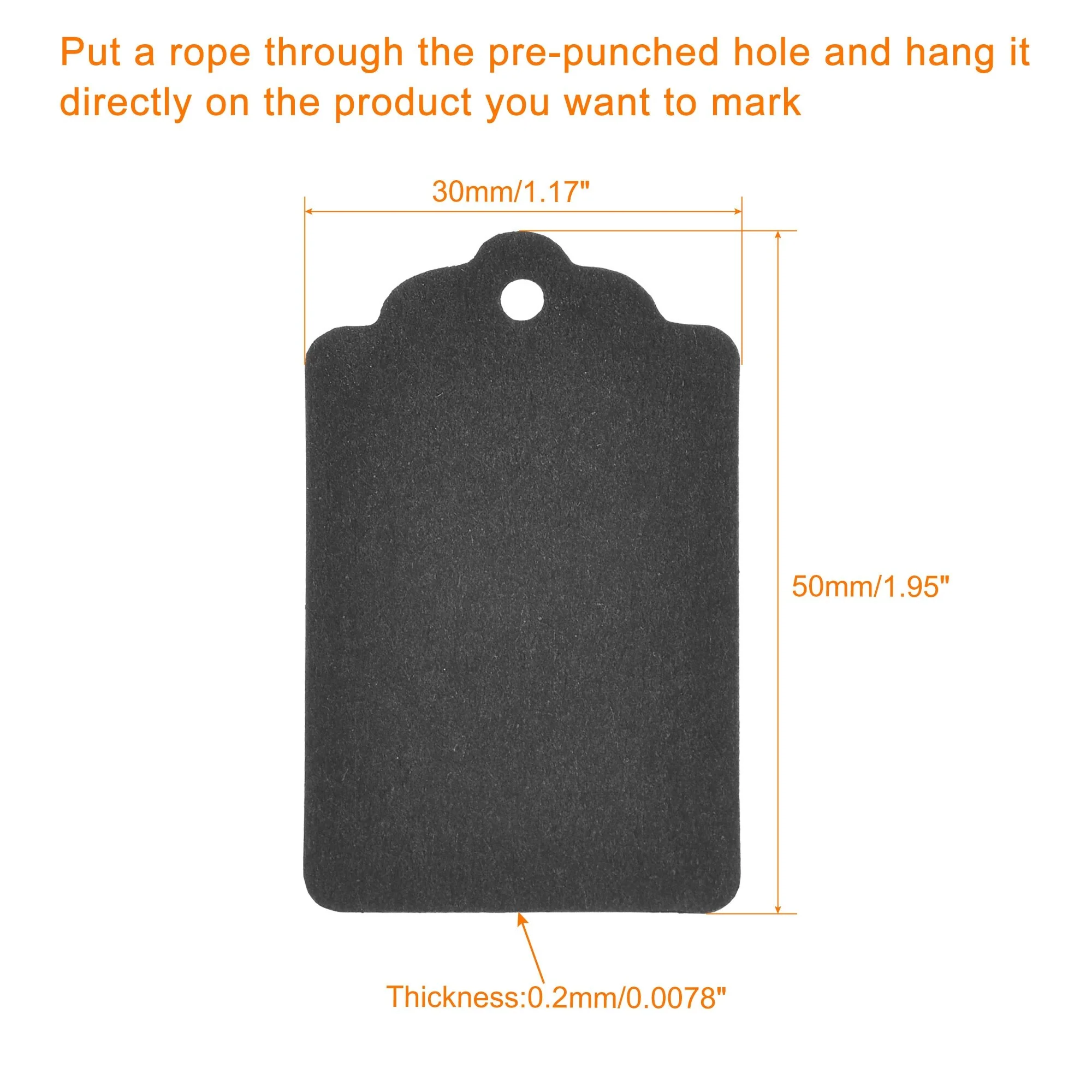 Wave Type Paper Gift Tags w Twine Rope 50x30mm Length 65.6 Feet 100pcs