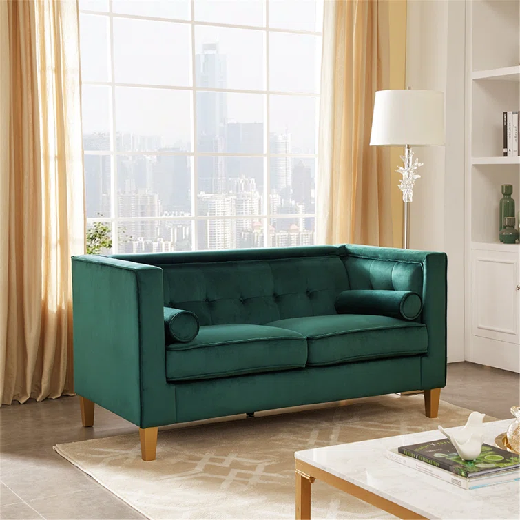 Engelbrecht Loveseat for Living Room, Mid Century Sofa couch, Tufted Cushion, Solid Wooden Legs Loveseat