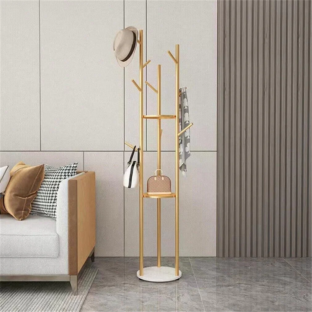 Heavy Duty Marble Coat Rack Stand Tall Clothes Rail Hanger