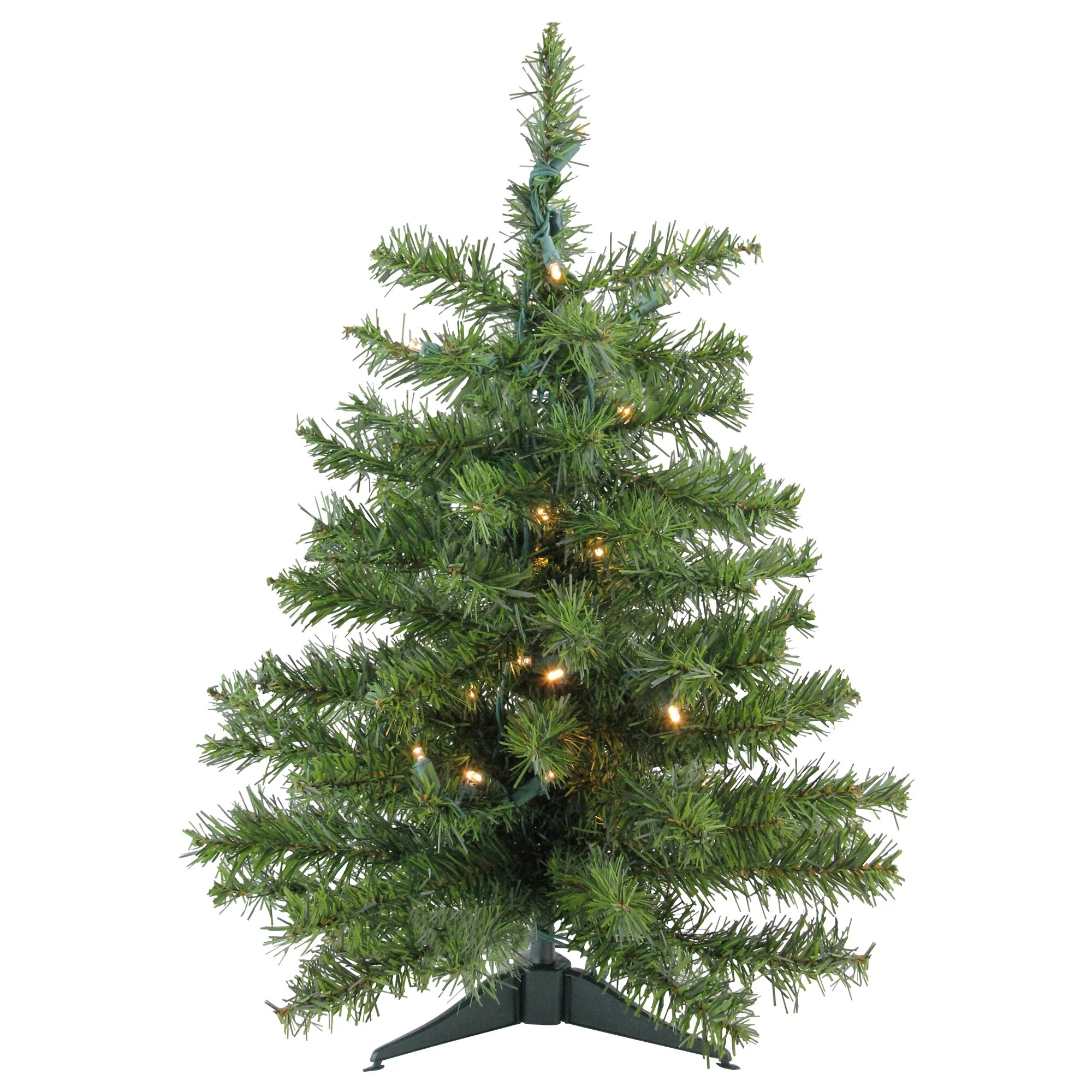 2' Medium Canadian Pine Artificial Christmas Tree Warm Clear Lights - 2 Foot