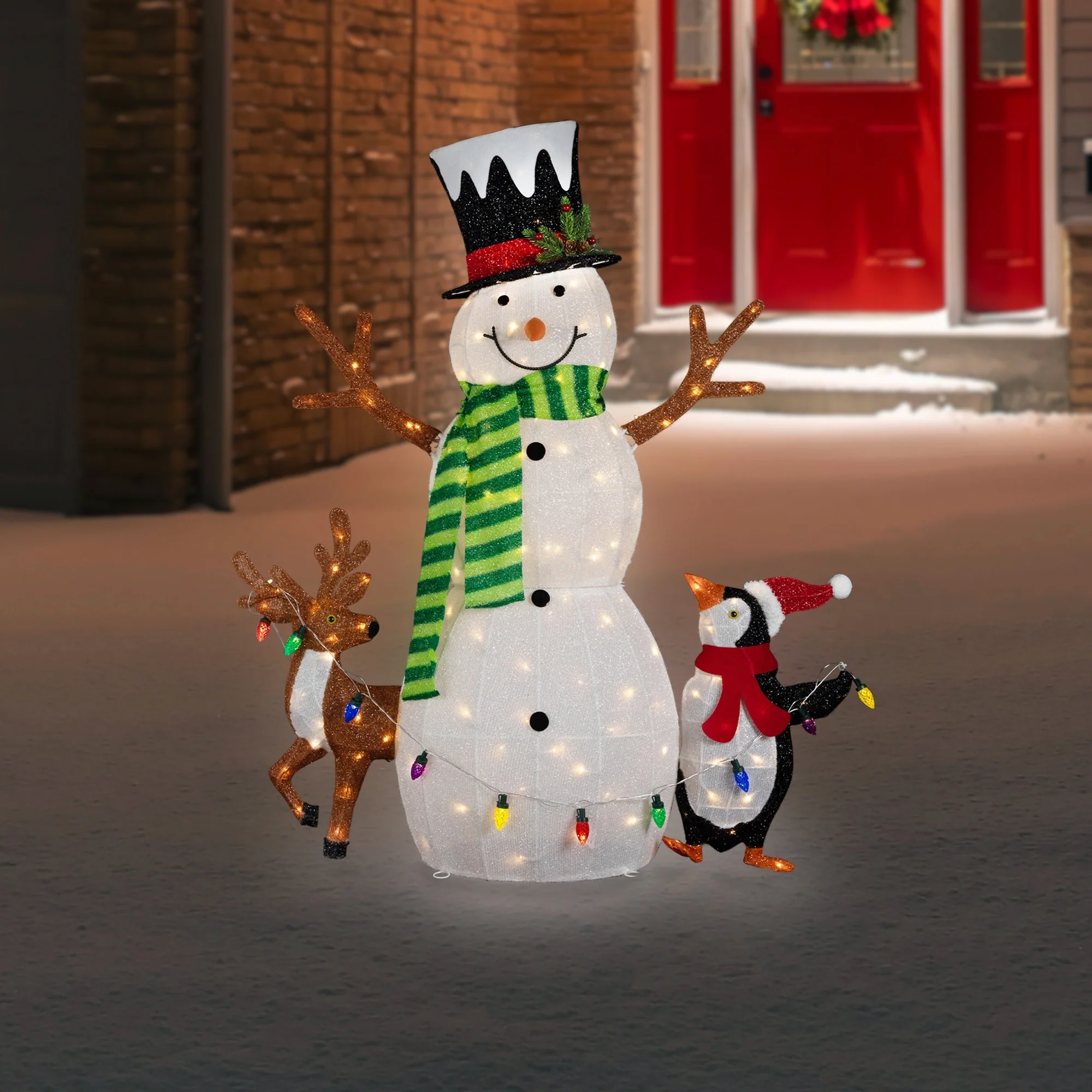 3D LED Lighted Snowman and Penguin Outdoor Christmas Decoration - 48