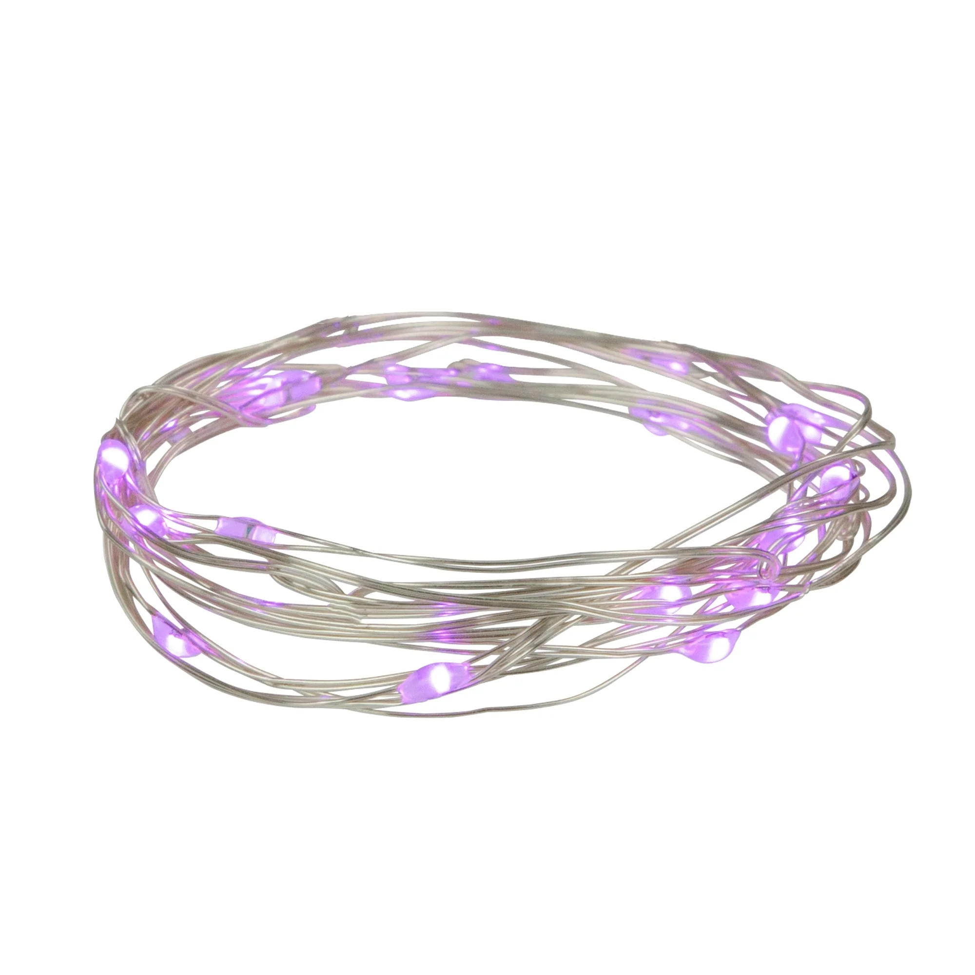 20-Count Purple LED Micro Fairy Christmas Lights - 6ft, Copper Wire