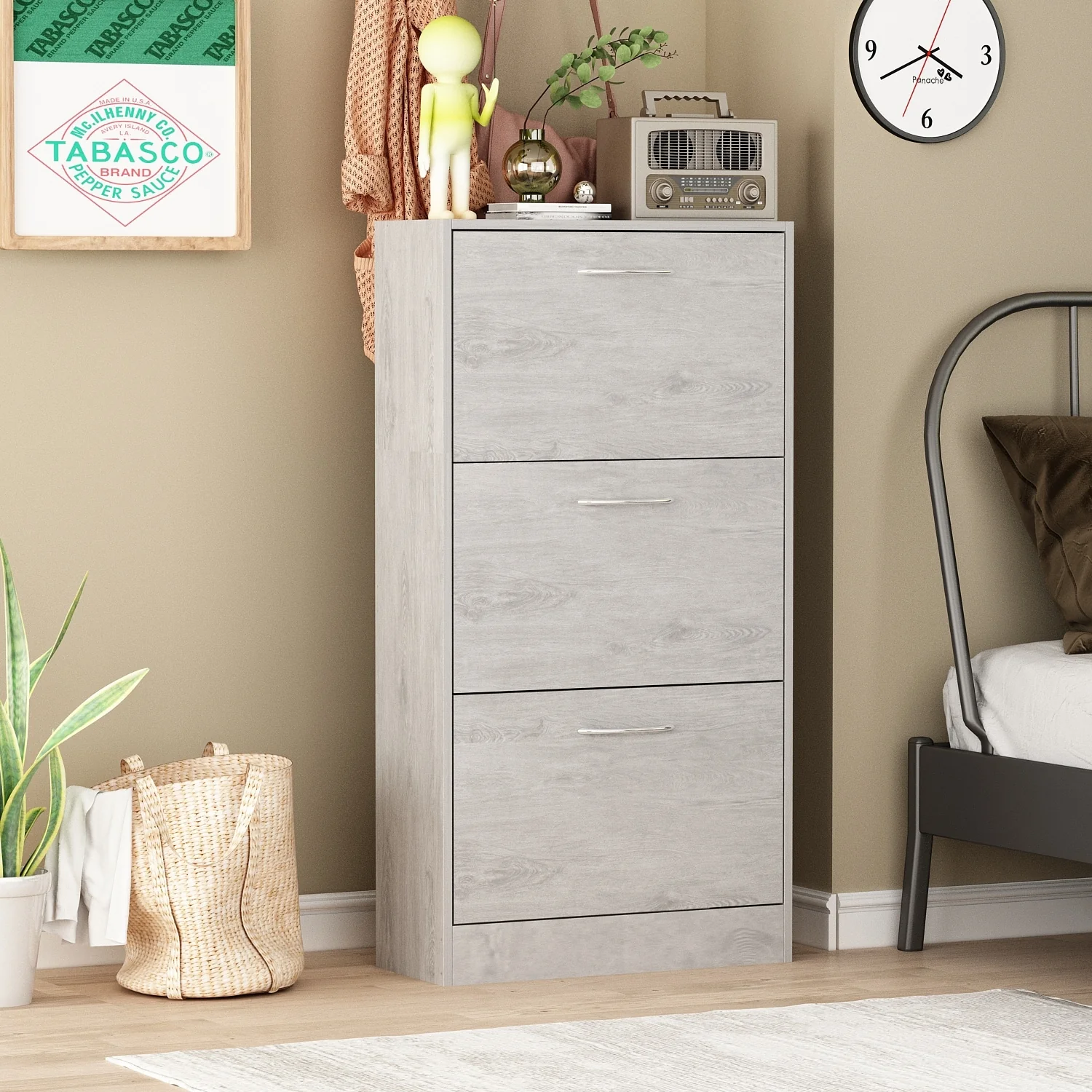 3-Tier Shoe Storage for Entryway Cabinet For Home Storage Cabinet