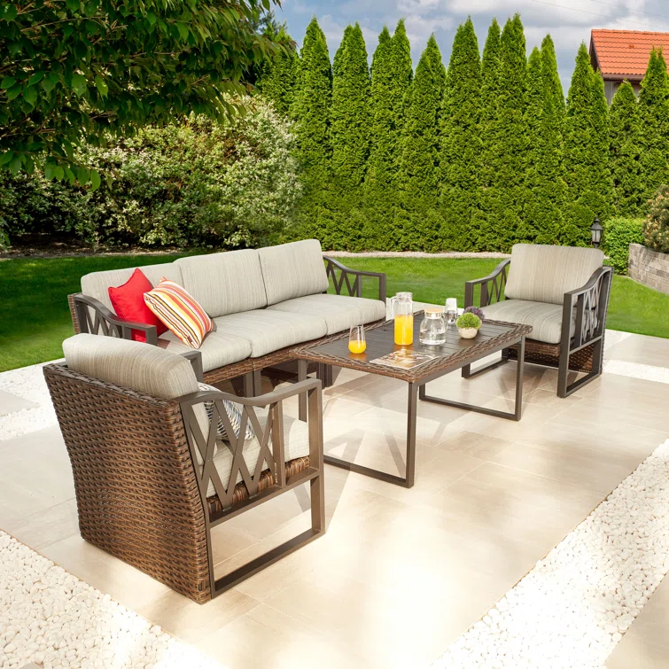 Moby 5 - Person Outdoor Seating Group with Cushions