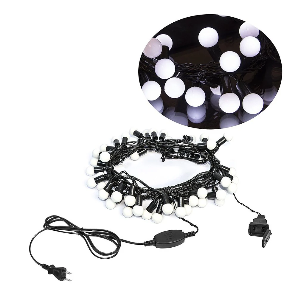 ALEKO Electric 50LED White Christmas Holiday Light 19.5 Feet Lot of 2