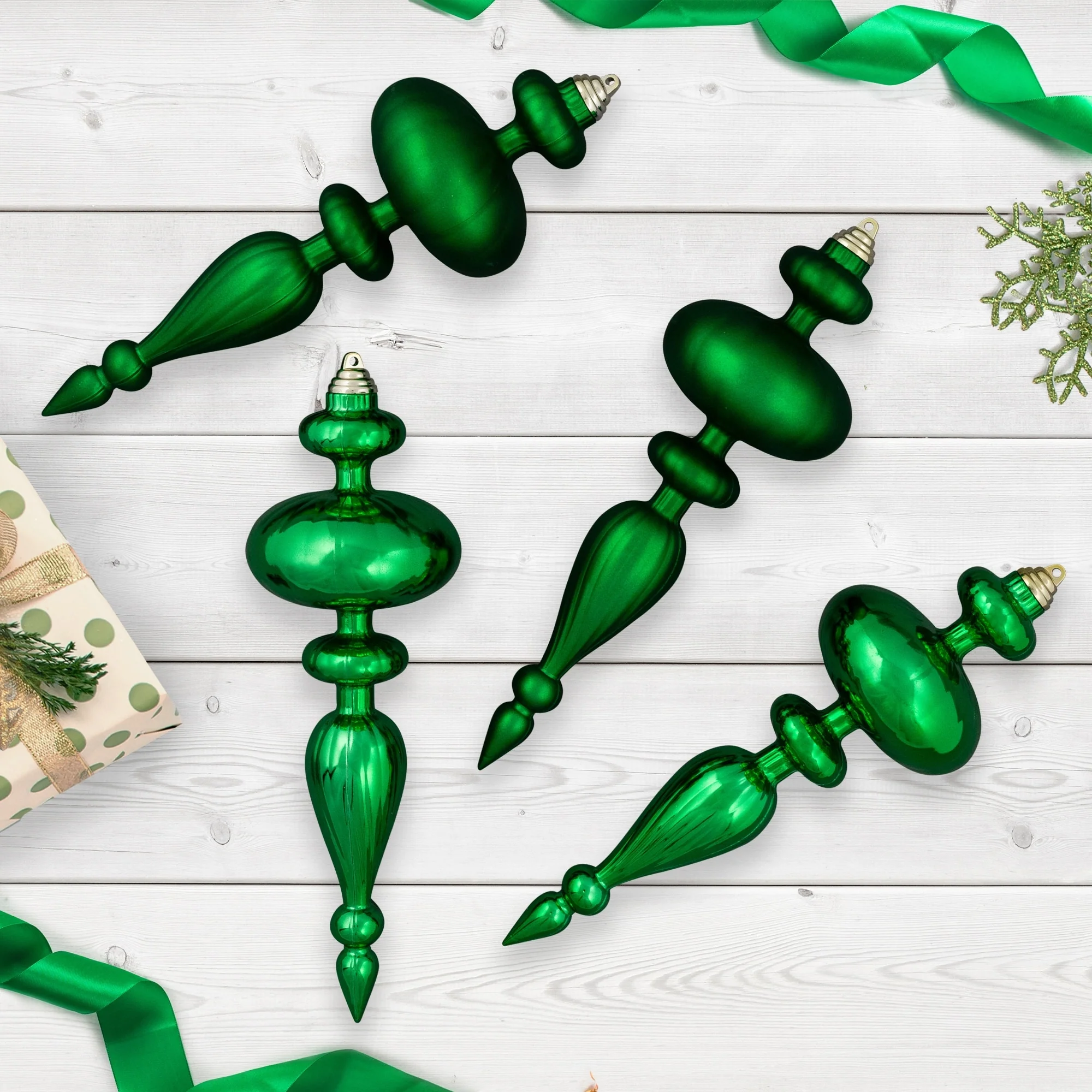 Shatterproof Commercial Size Finial Christmas Ornaments - 14