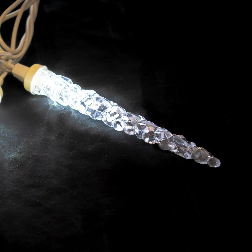 ALEKO Christmas Crystal Cluster Icicle 25 LED Lights 13 Foot Clear