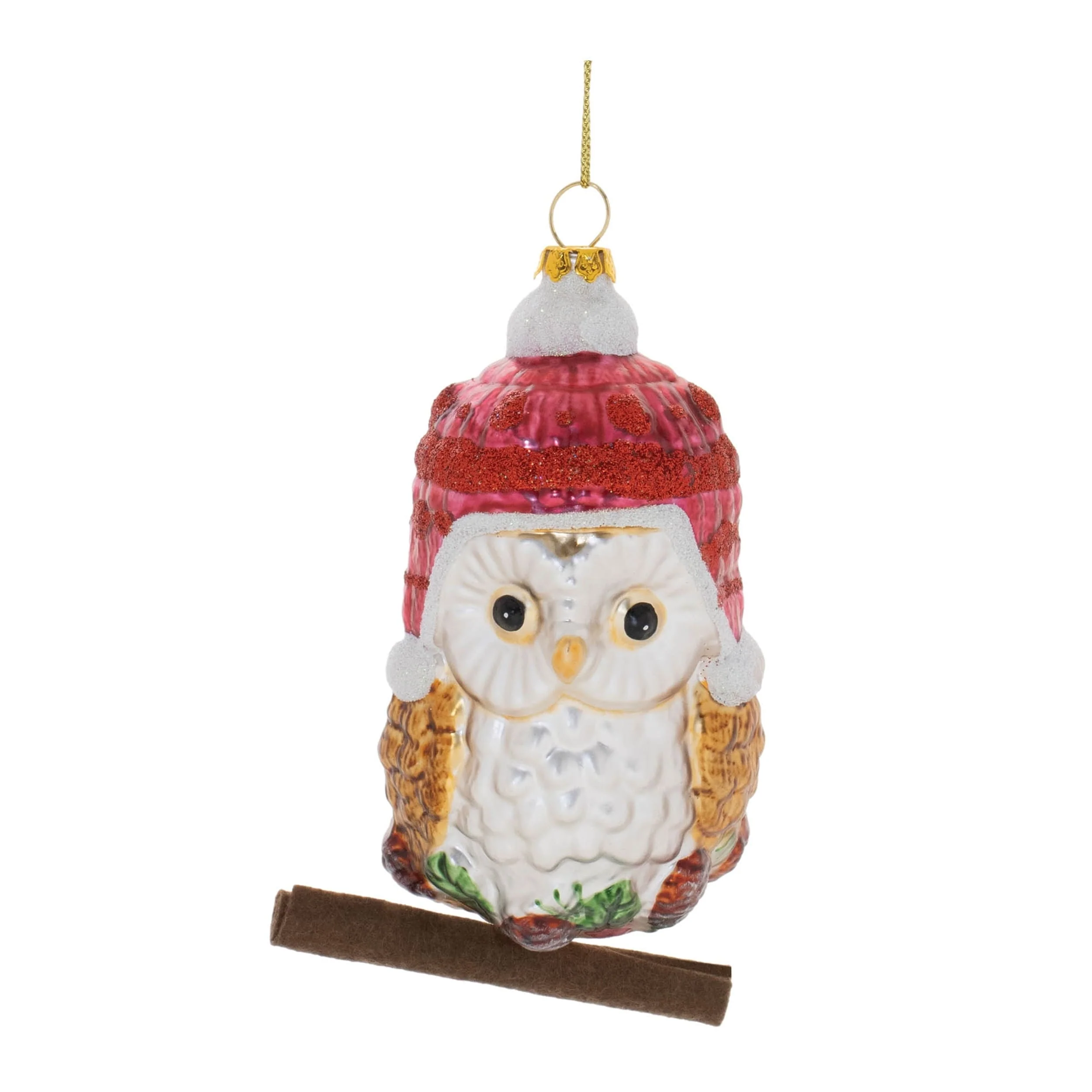 Glass Owl Ornaments Set of 12 for Woodland Christmas Theme - 3