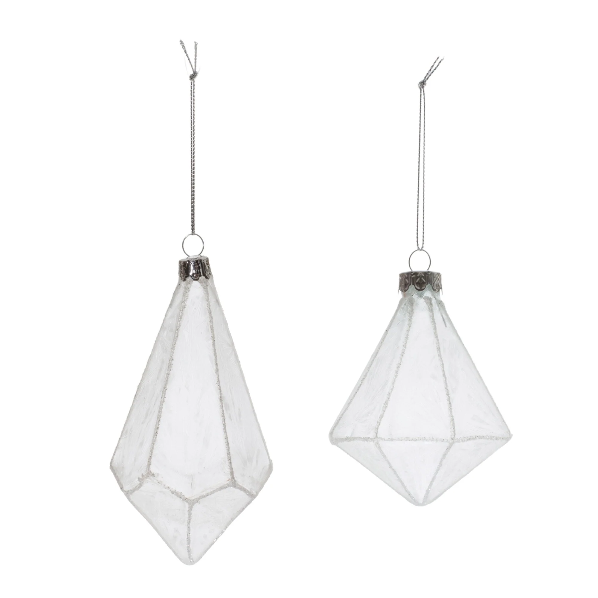 Ribbed Glass Christmas Drop Ornaments - 5.75