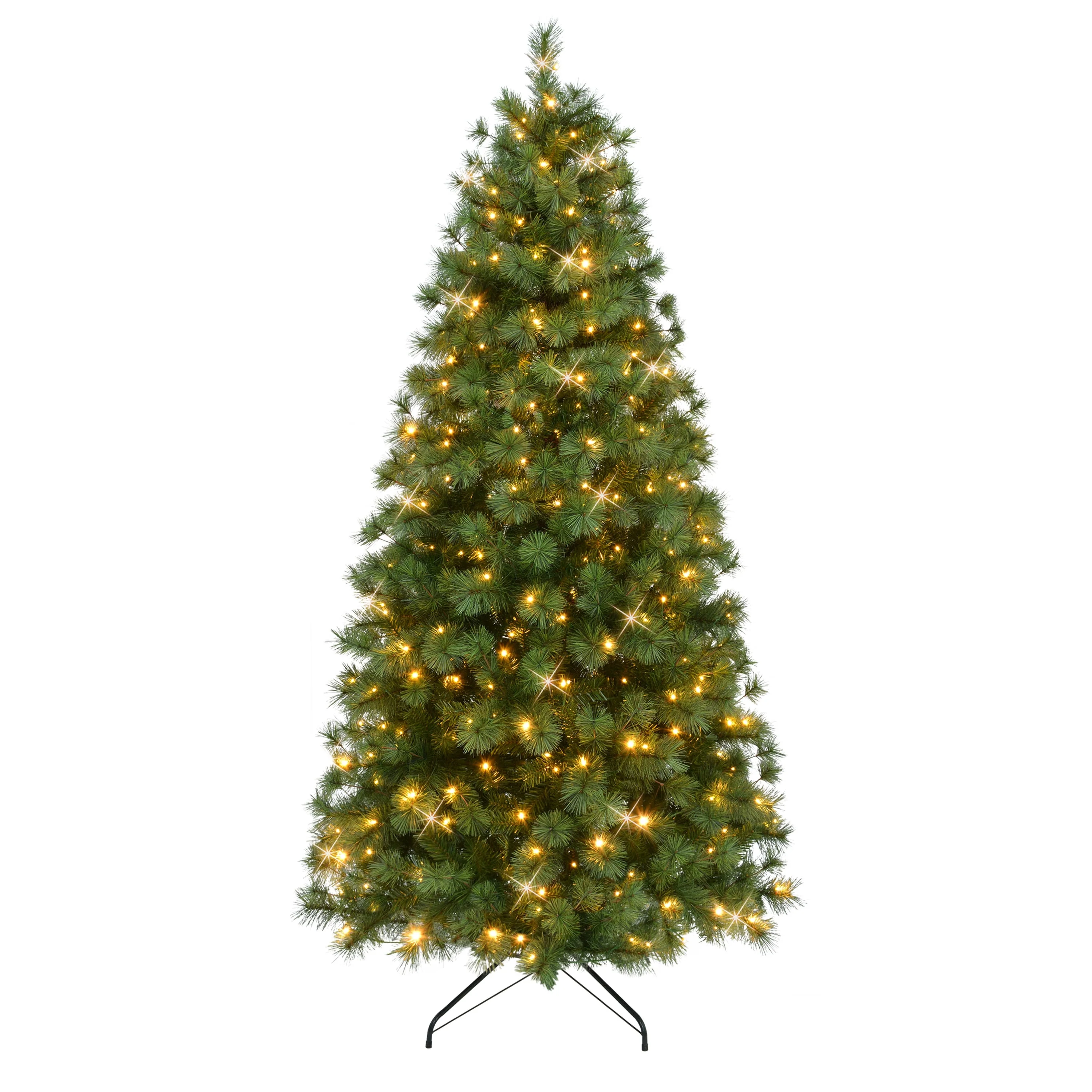 Puleo International 7.5' Pre-Lit Artificial Colorado Pine Christmas Tree with 300 Dual Function LED Lights