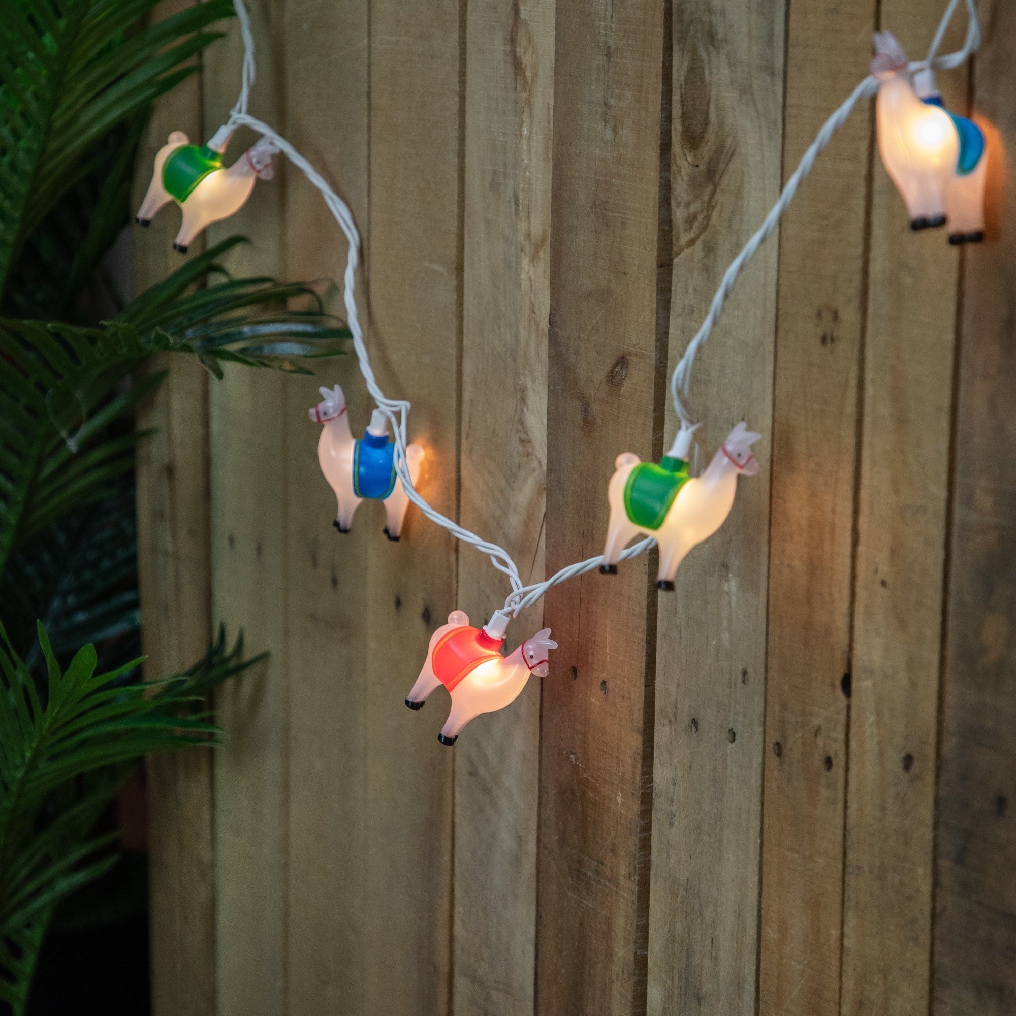 Llama Patio Light Set - White - 6' White Wire - 10ct